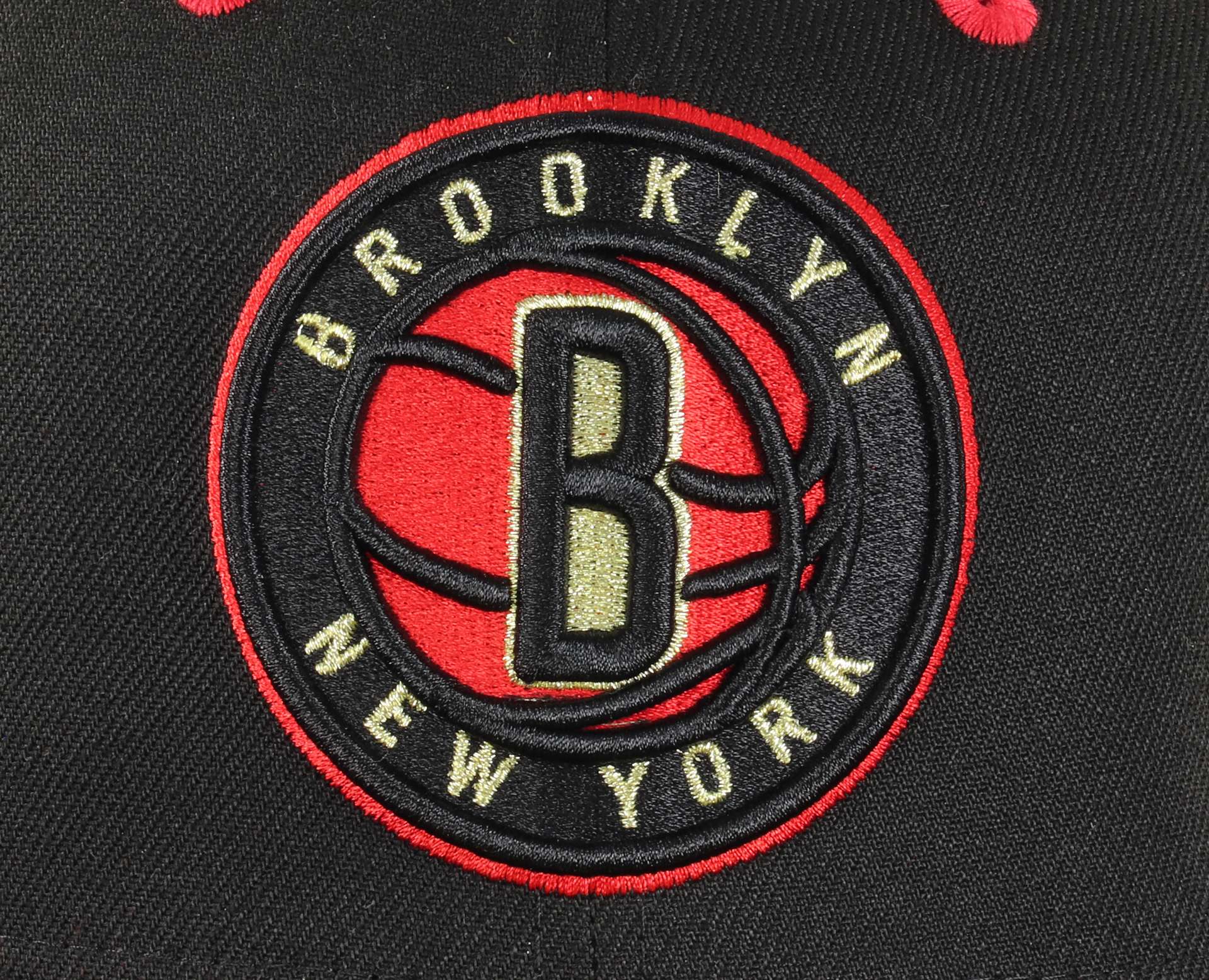 Brooklyn Nets  NBA Nickname Black Poly Scarlet 59Fifty Basecap New Era