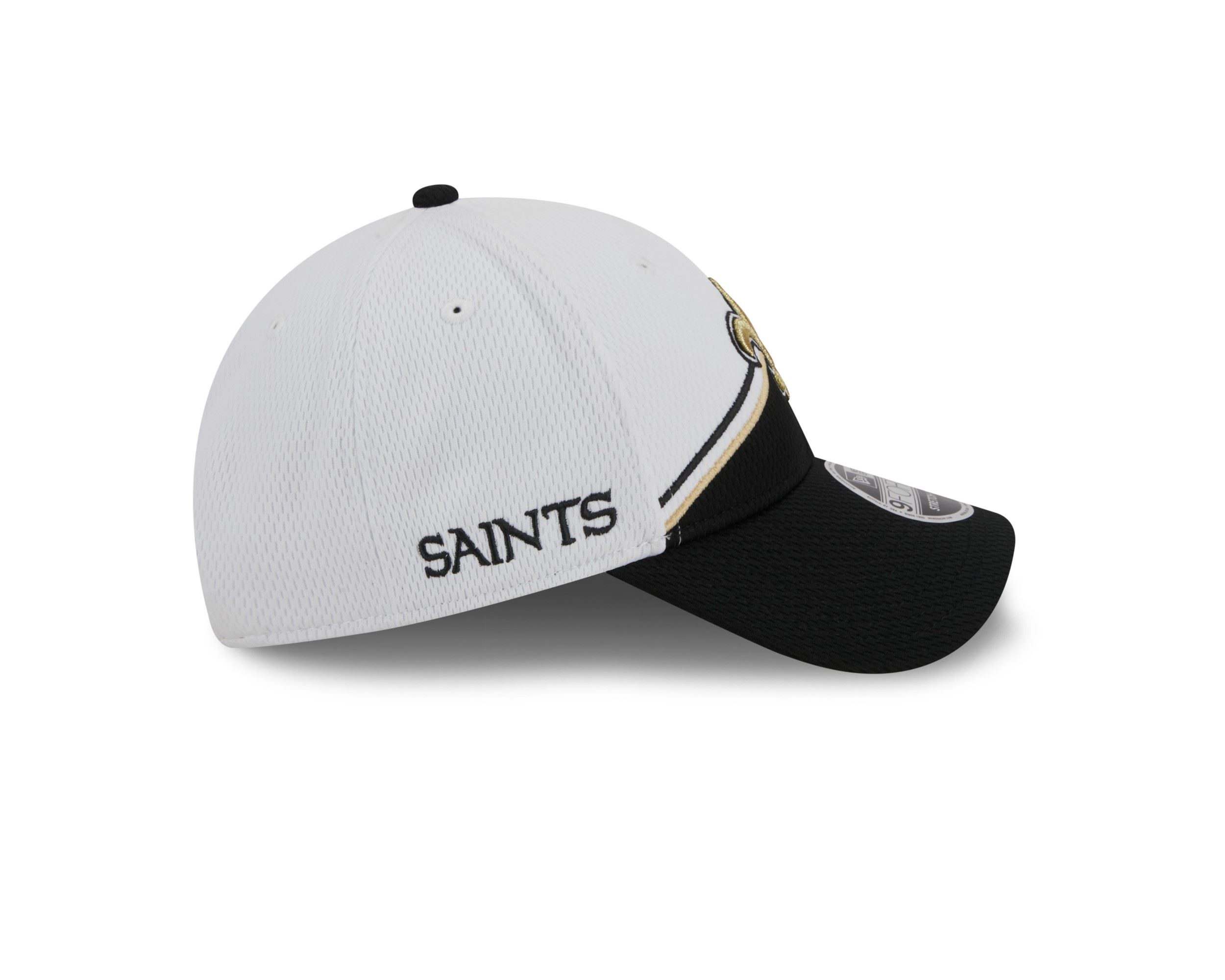 New Orleans Saints NFL 2023 Sideline White Black 9Forty Stretch Snapback Cap New Era
