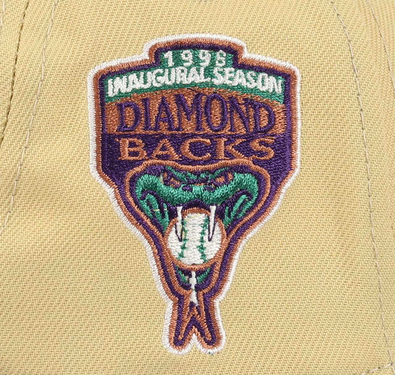 Arizona Diamondbacks MLB Inaugural Season 1998 Sidepatch Vegas Gold Black 9Forty A-Frame Snapback Cap New Era