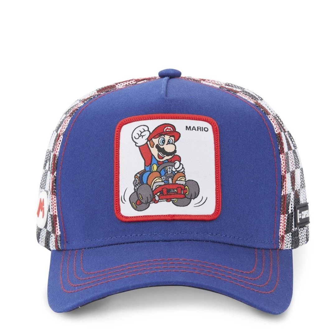 Mario Mario Kart Blue White Trucker Cap Capslab