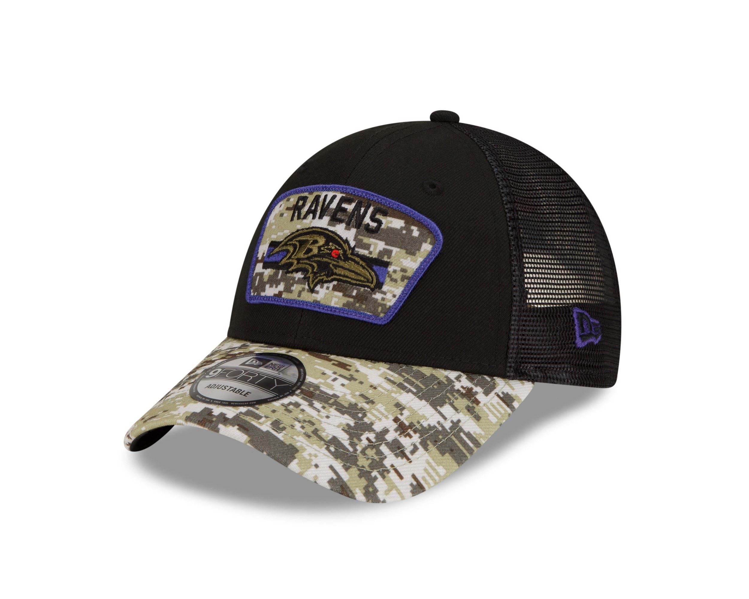 Baltimore Ravens NFL On Field 2021 Salute to Service Black 9Forty Snapback Cap New Era