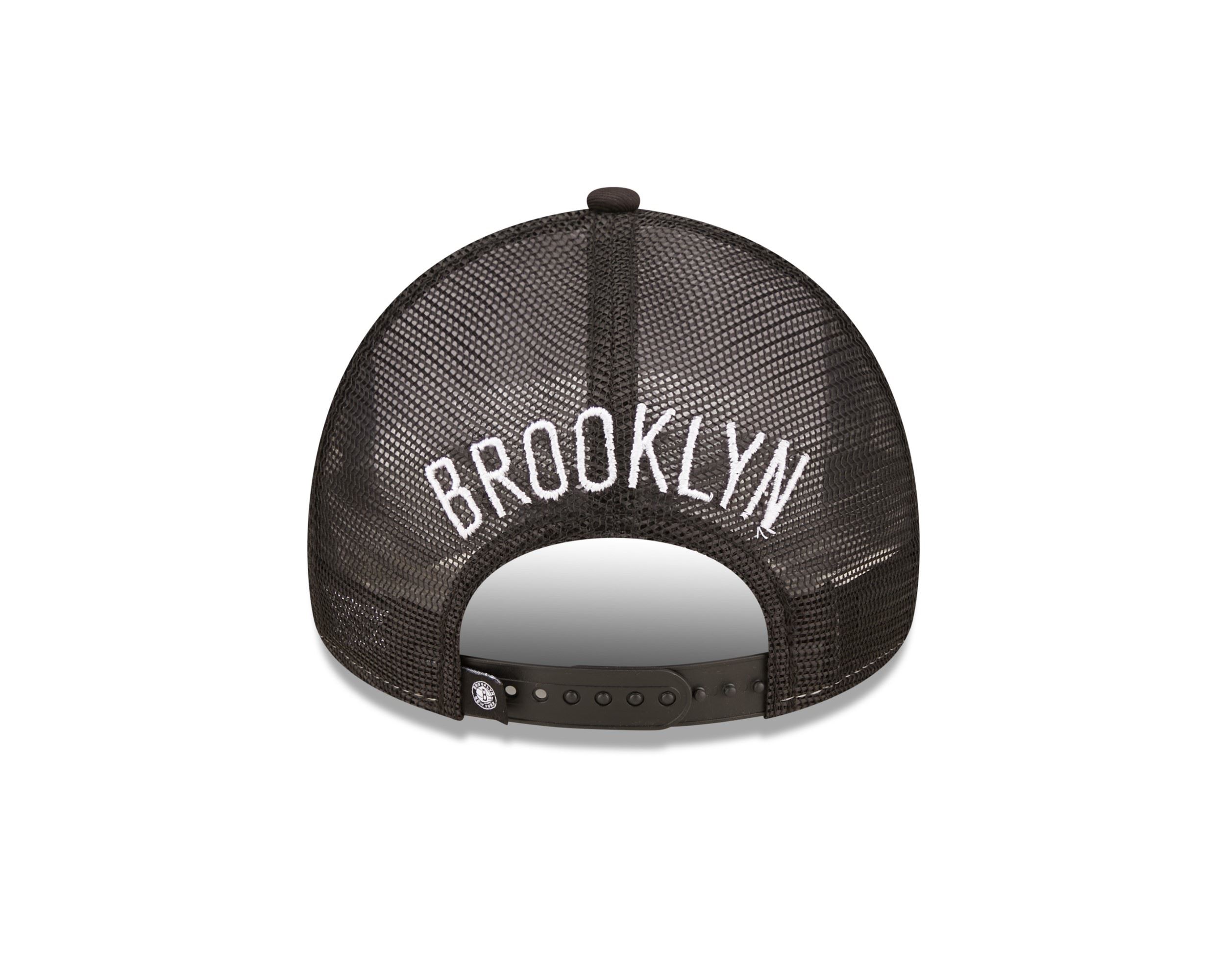 Brooklyn Nets Team Colour Block A-Frame Black White Adjustable Trucker Cap New Era 