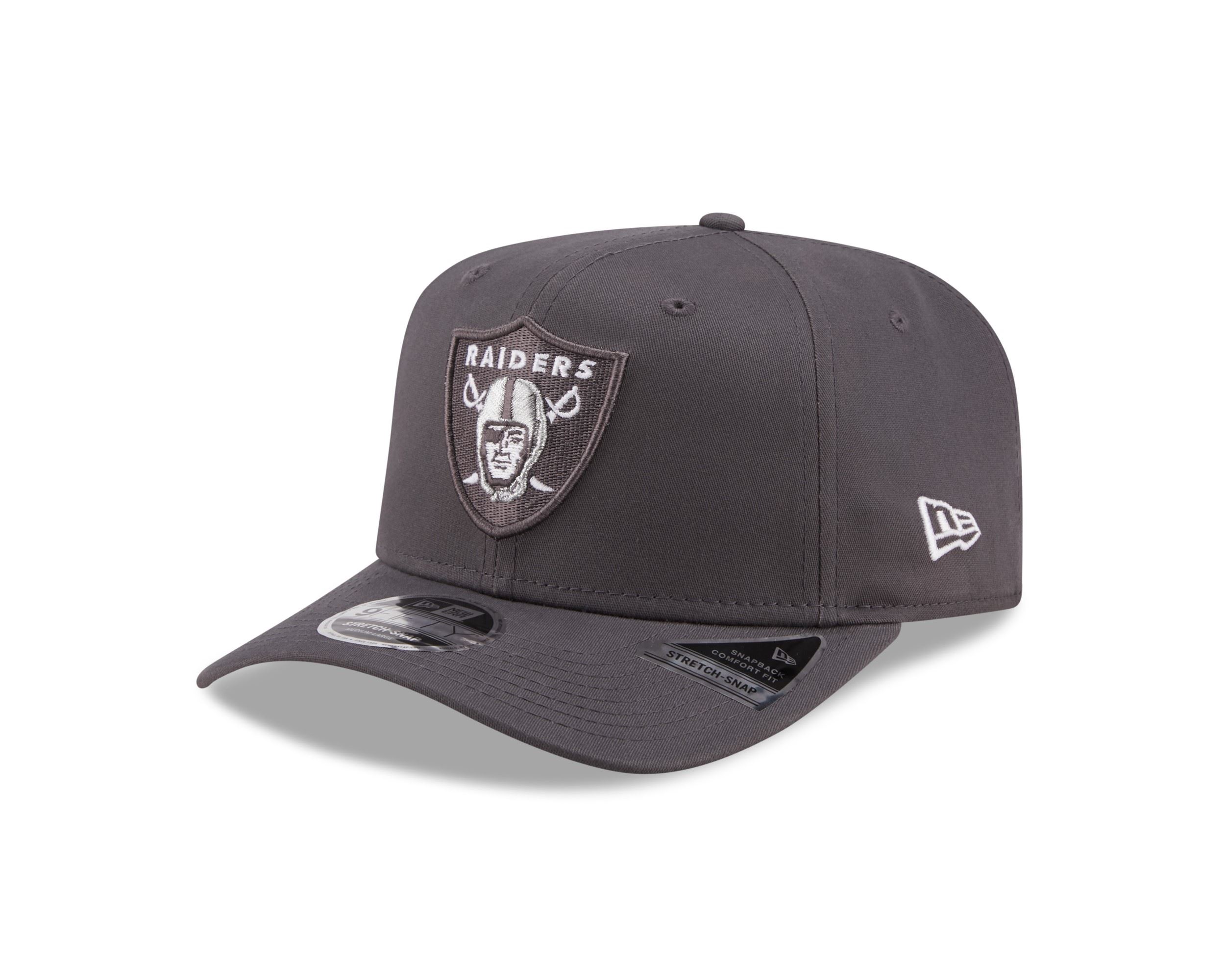 Las Vegas Raiders NFL League Essential Graphite 9Fifty Stretch-Snap Cap New Era