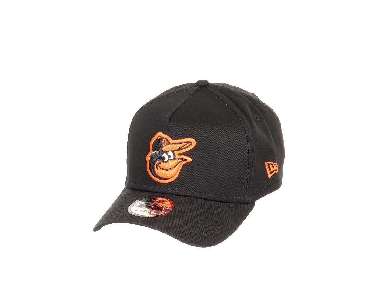  Baltimore Orioles MLB Black Coloured Team Logo Orange 9Forty A-Frame Snapback Cap New Era