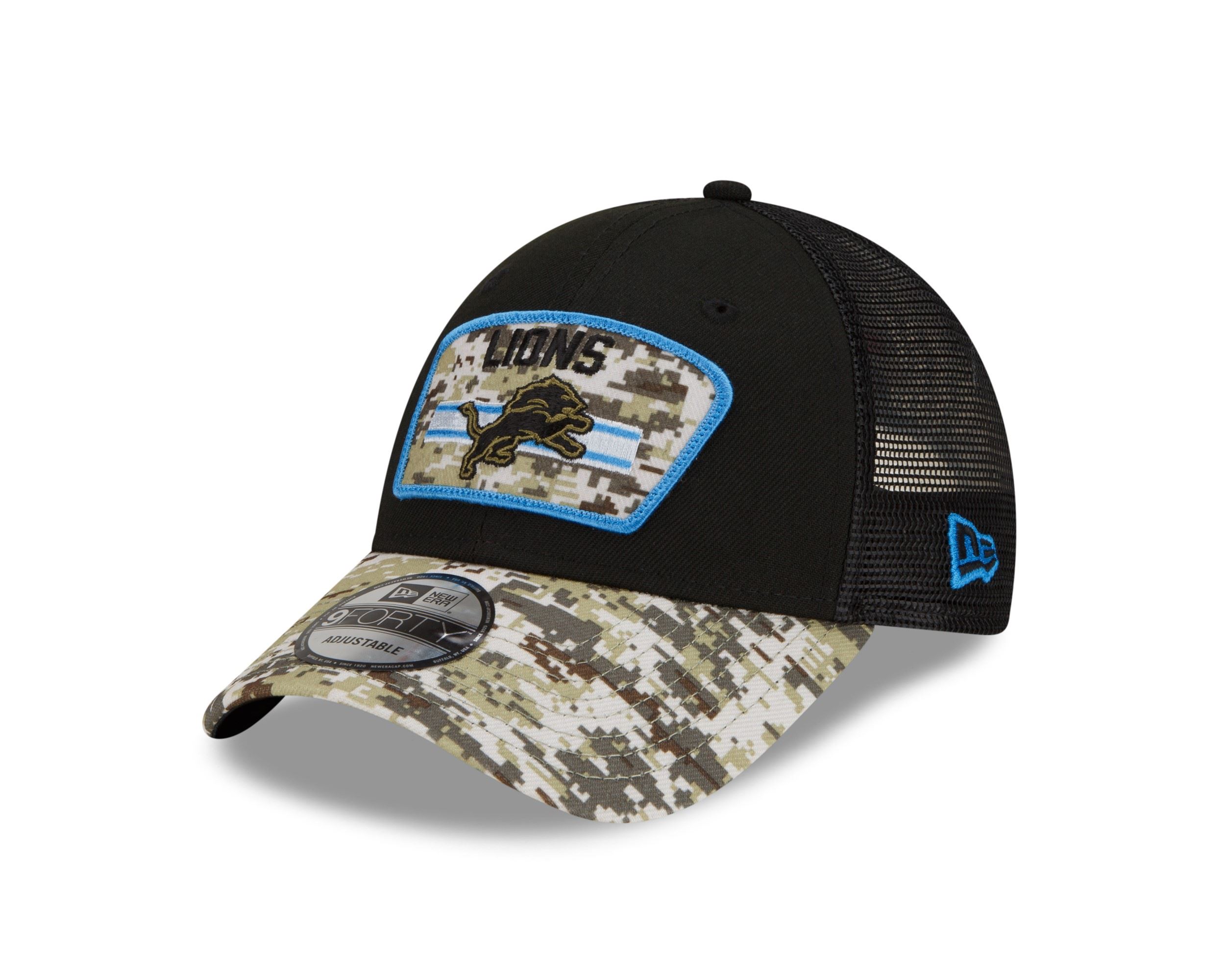 Detroit Lions NFL On Field 2021 Salute to Service Black 9Forty Snapback Cap New Era