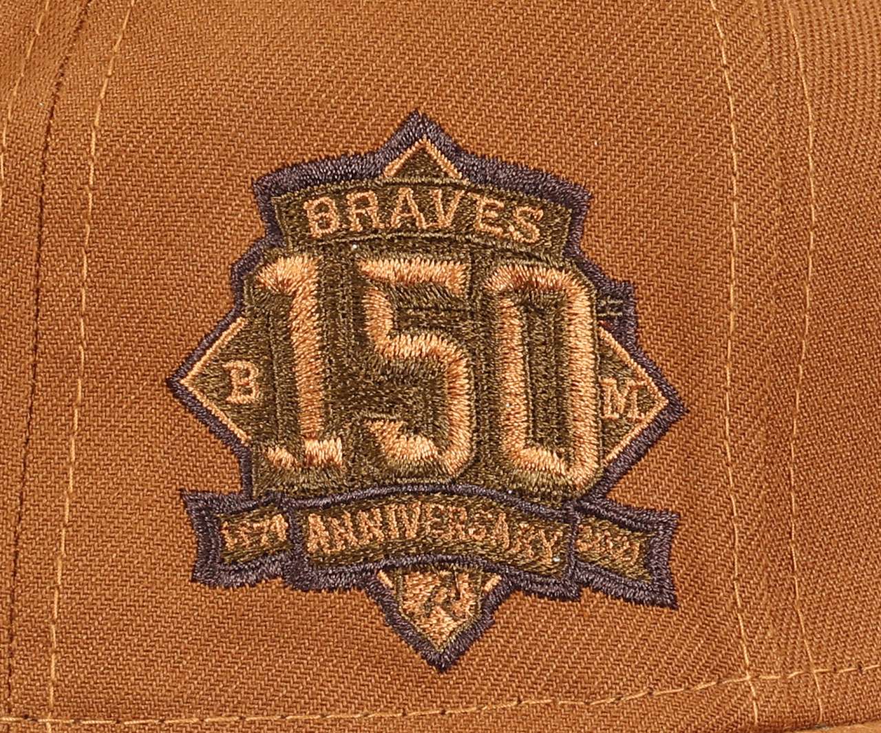 Atlanta Braves MLB 150th Anniversary Sidepatch Toasted Pine 59Fifty Basecap New Era