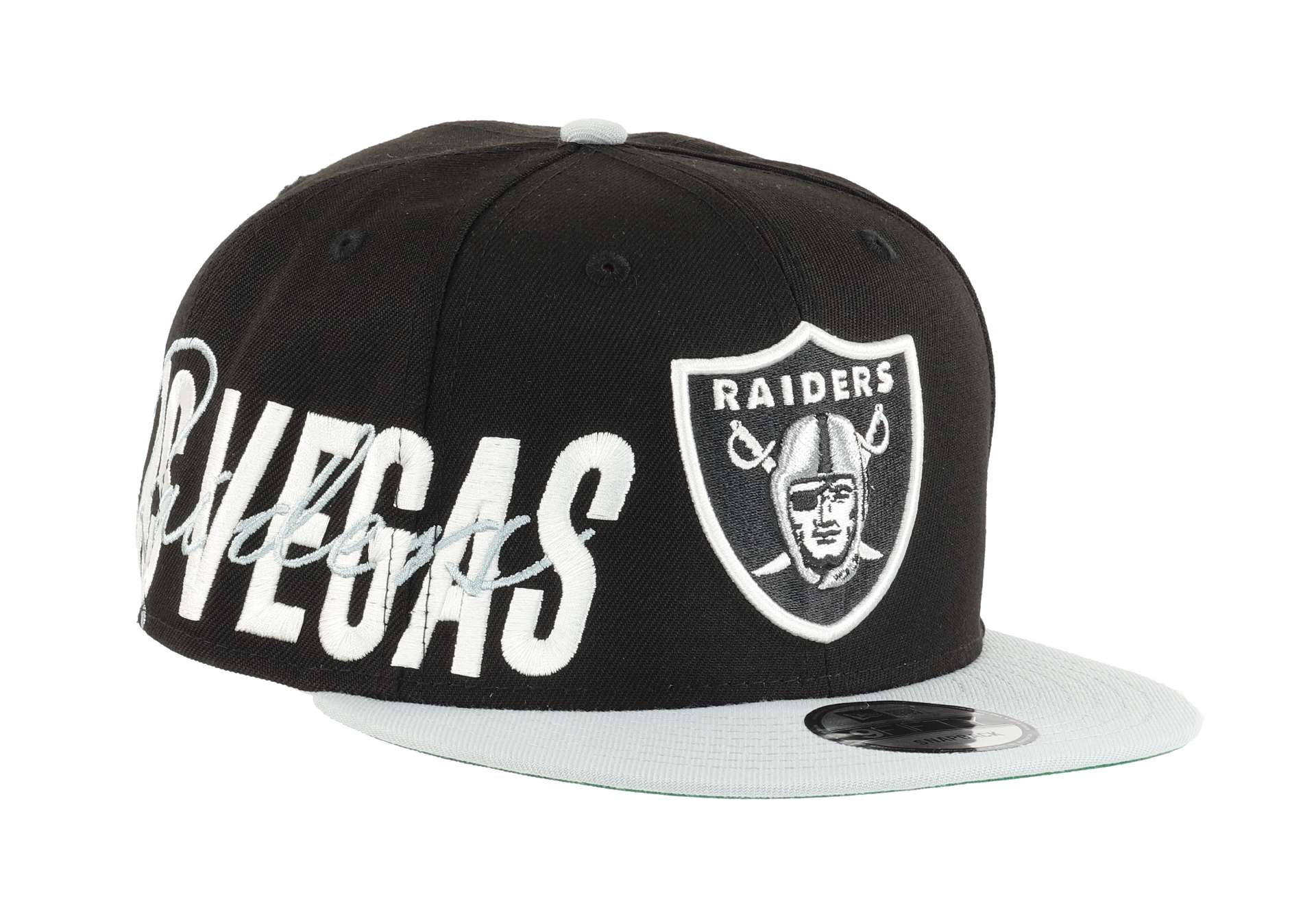 Las Vegas Raiders Sidefont Black / Grey 9Fifty Snapback Cap New Era