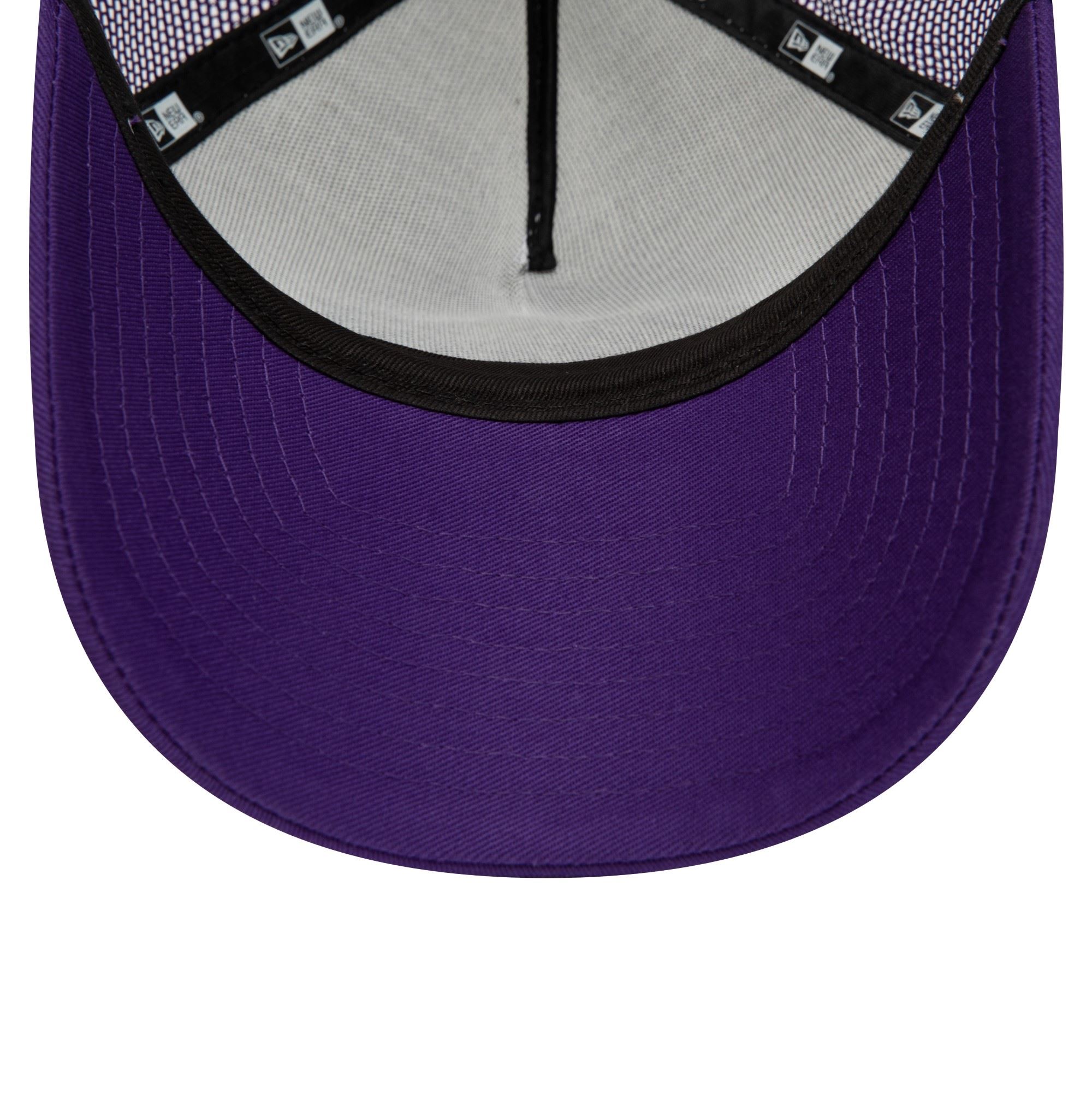 Los Angeles Lakers NBA Team Colour White Purple A-Frame Adjustable Trucker Cap New Era