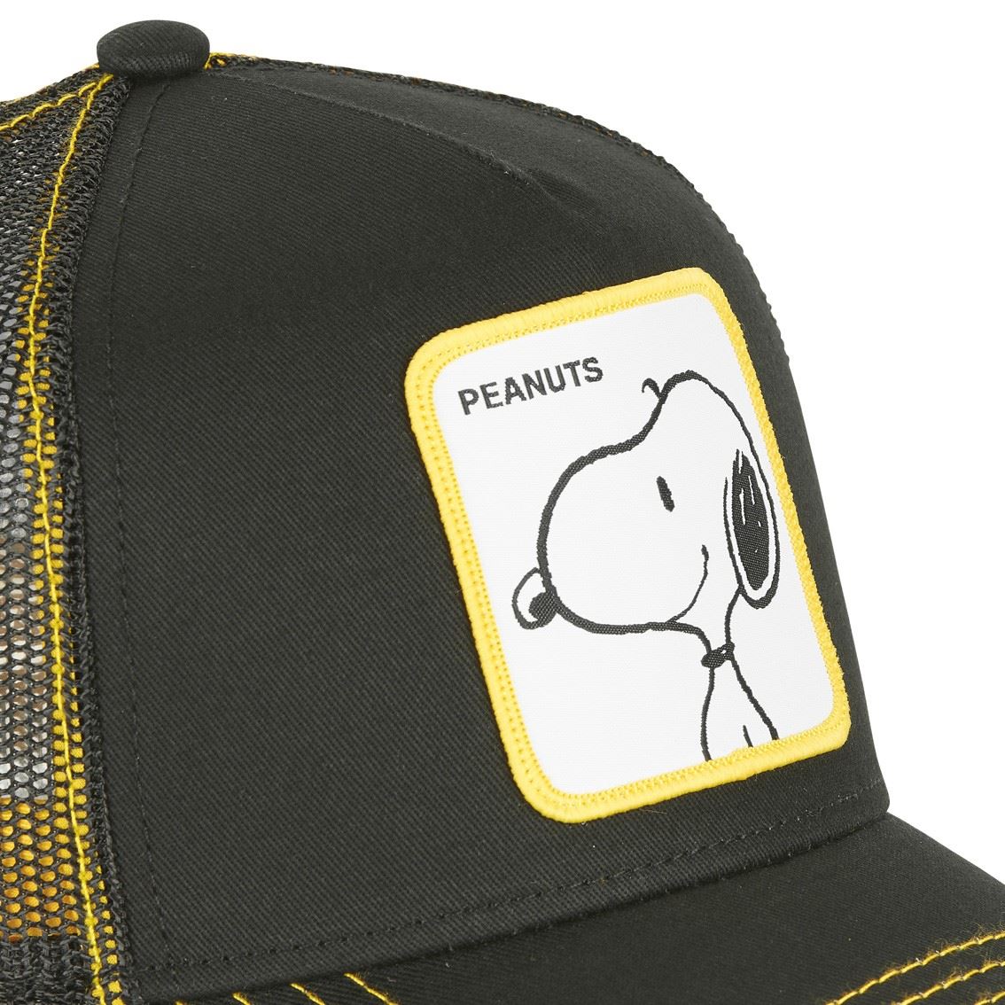 Snoopy The Peanuts Black Yellow Trucker Cap Capslab