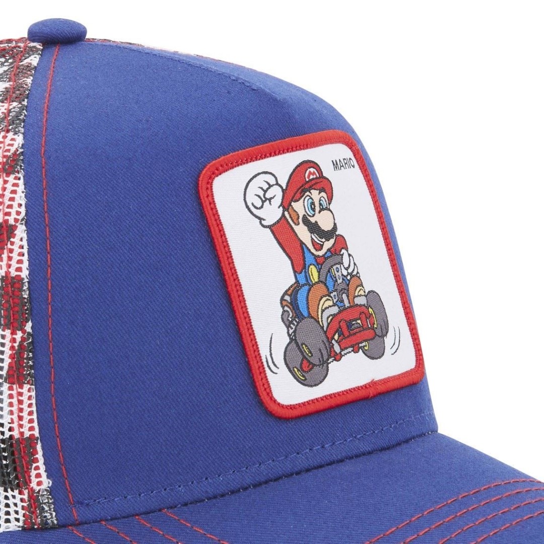 Mario Mario Kart Blue White Trucker Cap Capslab