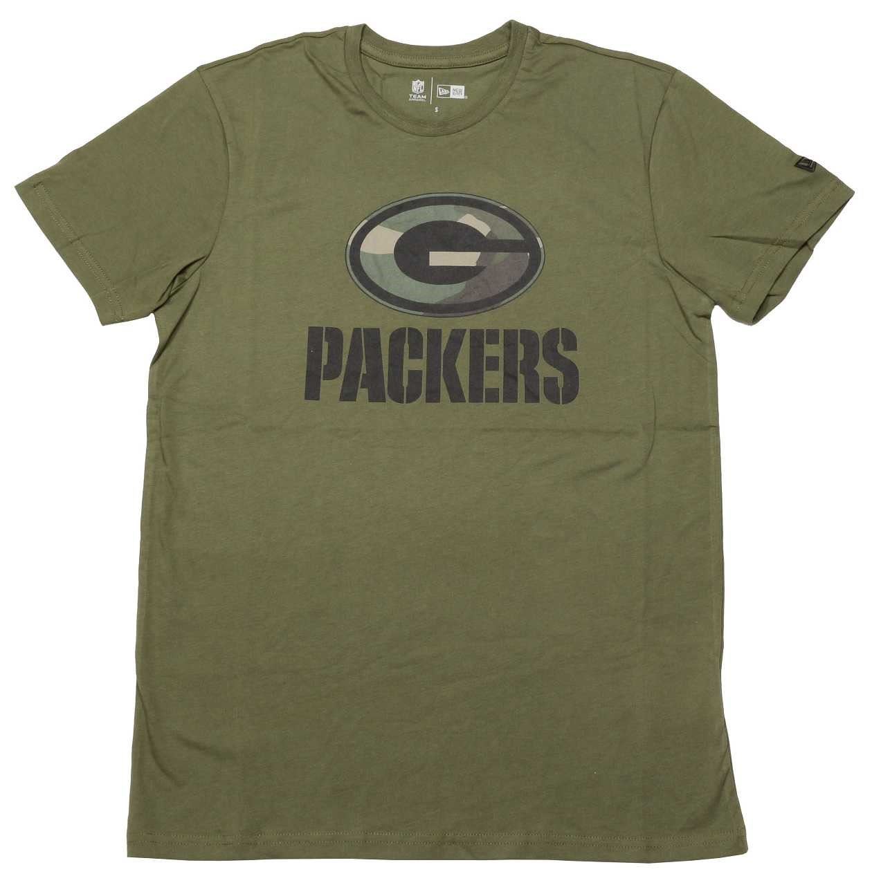 Green Bay Packers Camo Logo Olive T- Shirt New Era