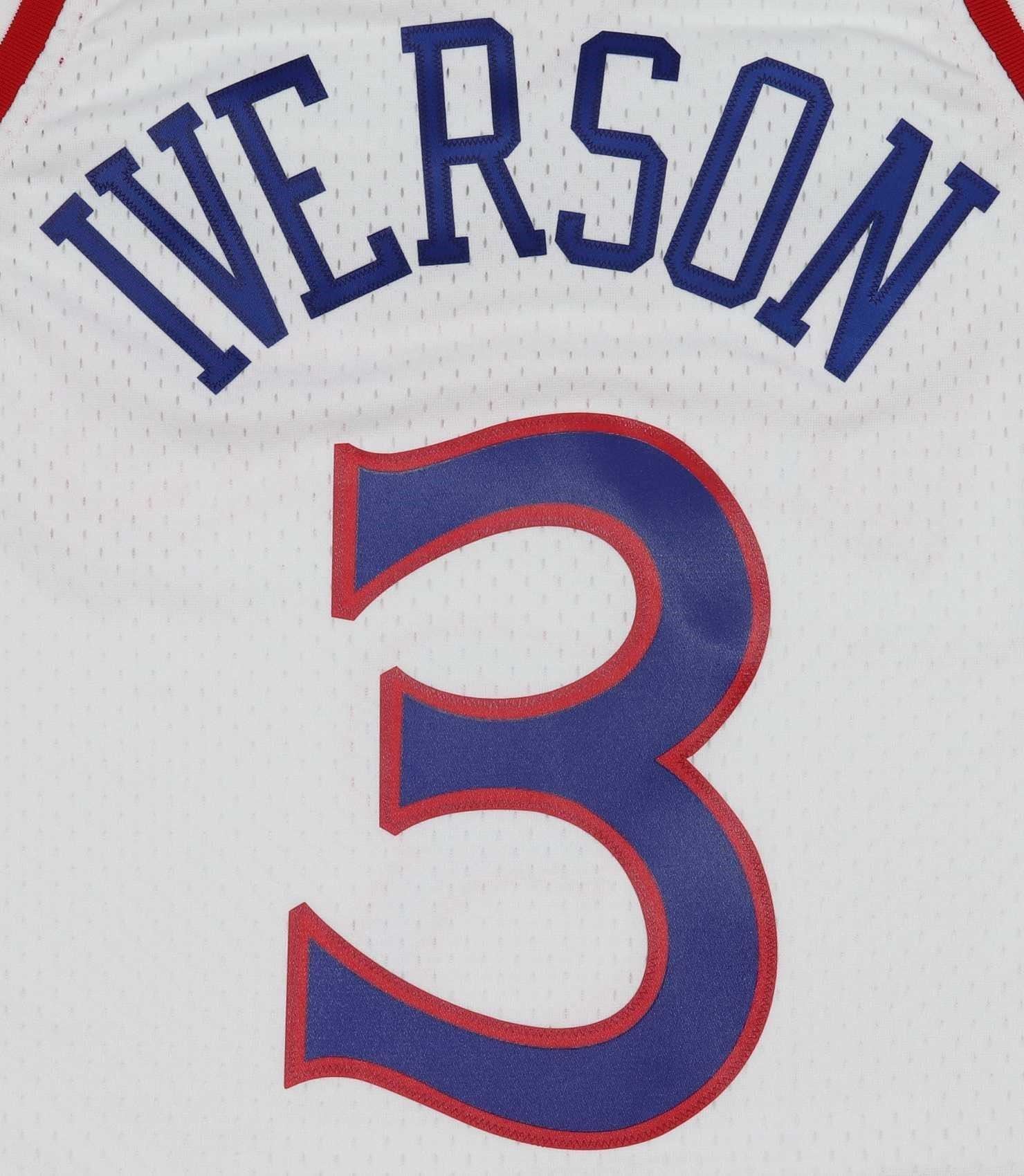 Allen Iverson #3 Philadelphia 76ers NBA Kids Swingman Home Jersey Mitchell & Ness