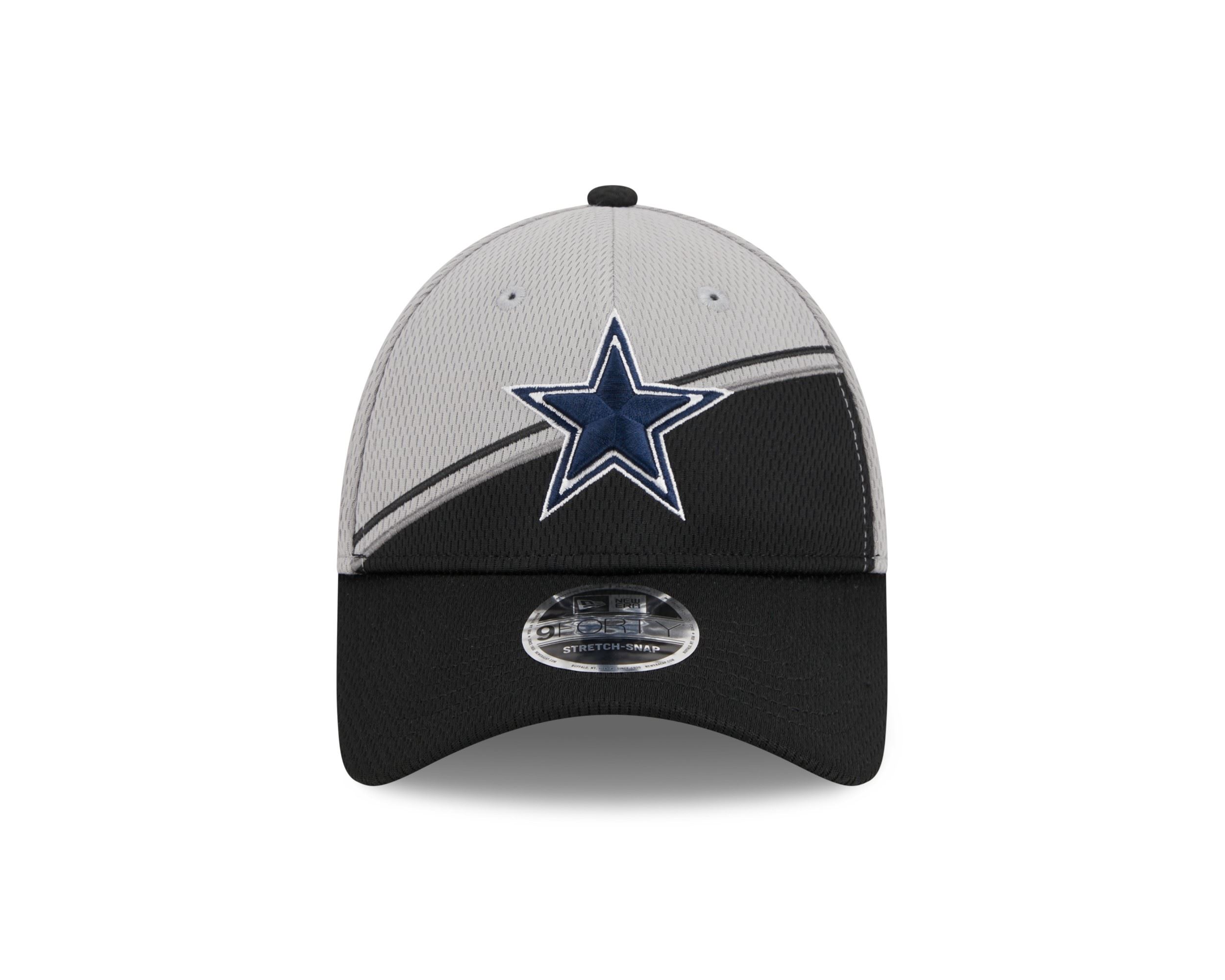 Dallas Cowboys NFL 2023 Sideline Grey Black 9Forty Stretch Snapback Cap New Era