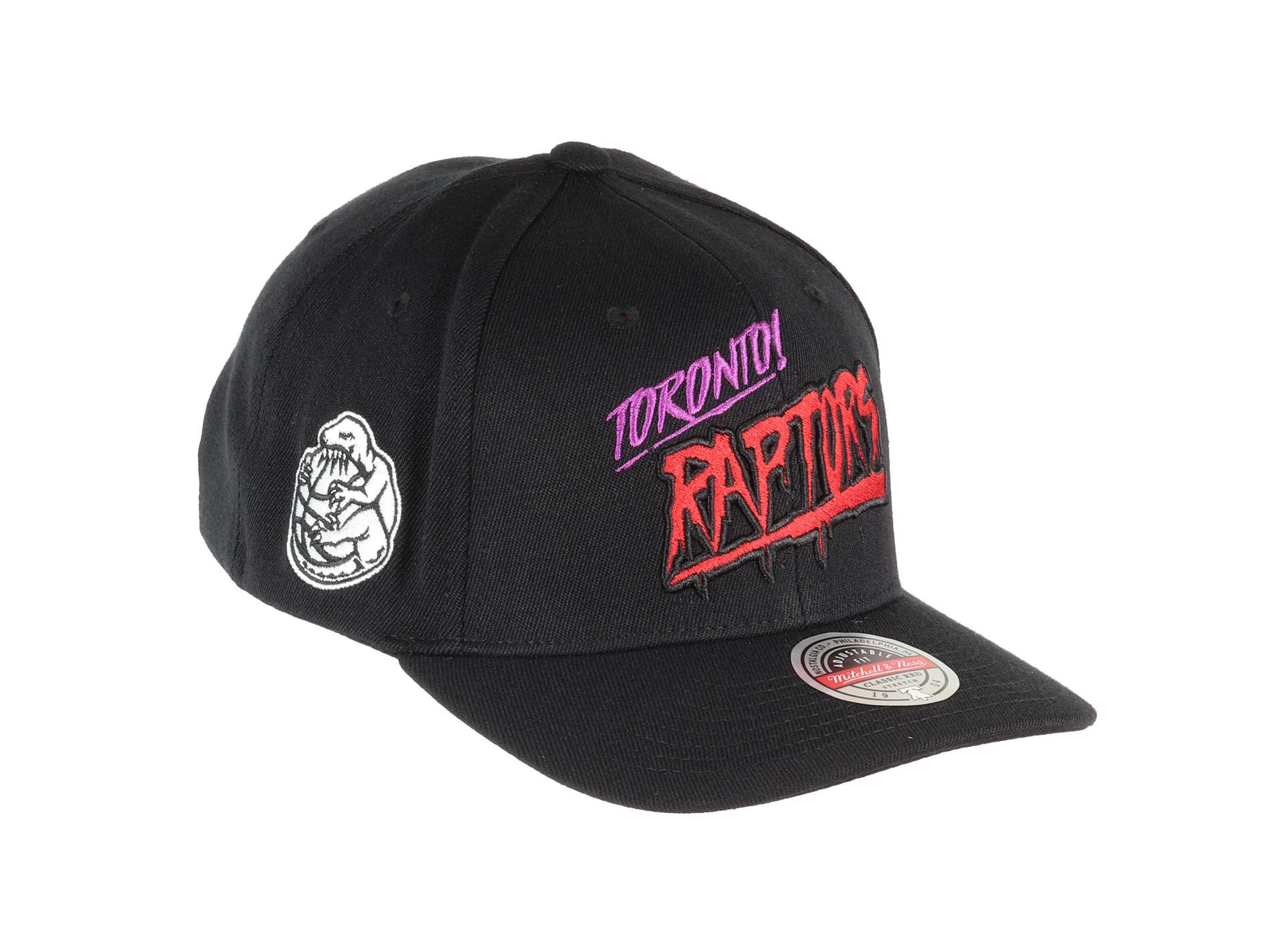 Toronto Raptors Black HWC Slap Sticker Classic Red Snapback Cap Mitchell & Ness