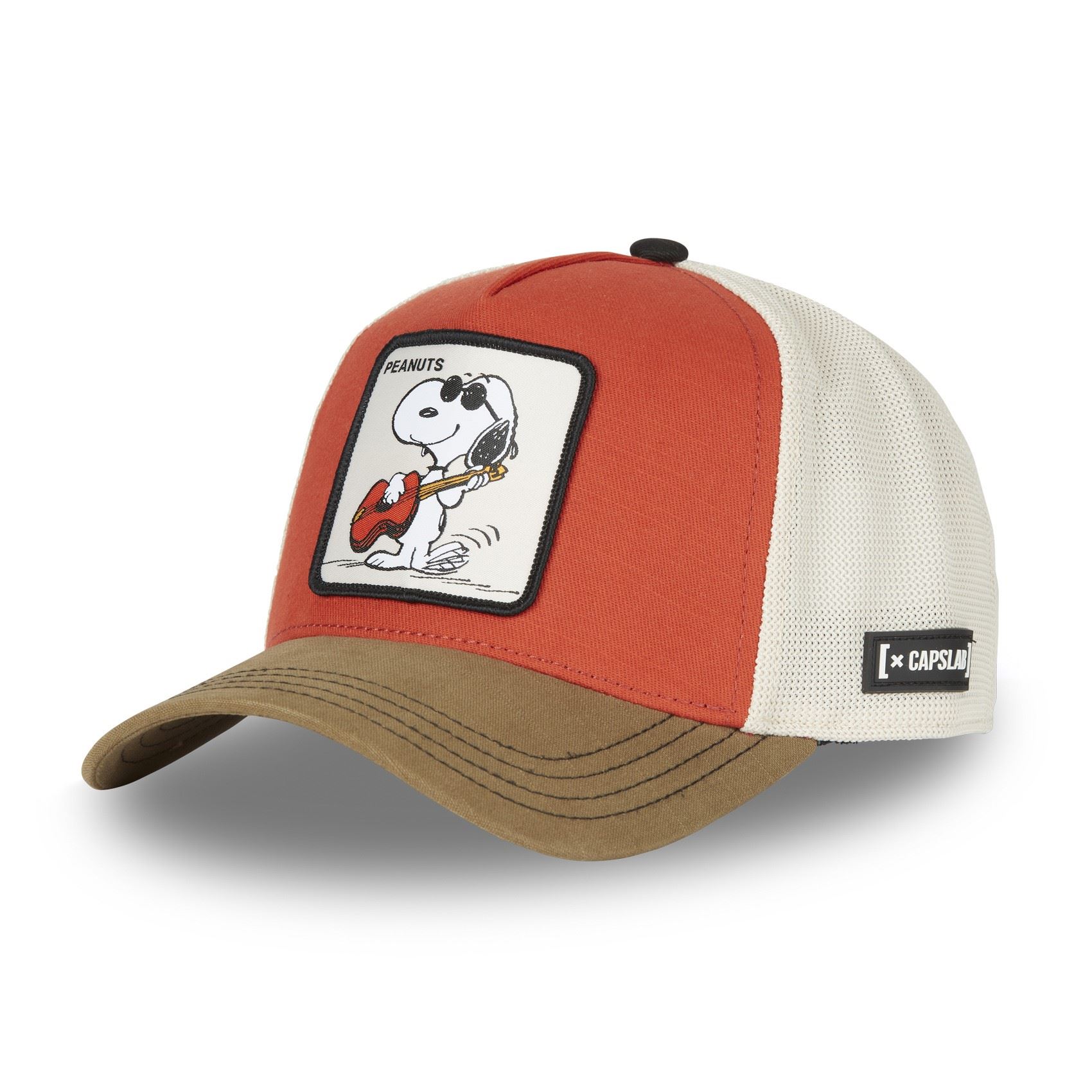 Snoopy The Peanuts Red Olive Trucker Cap Capslab