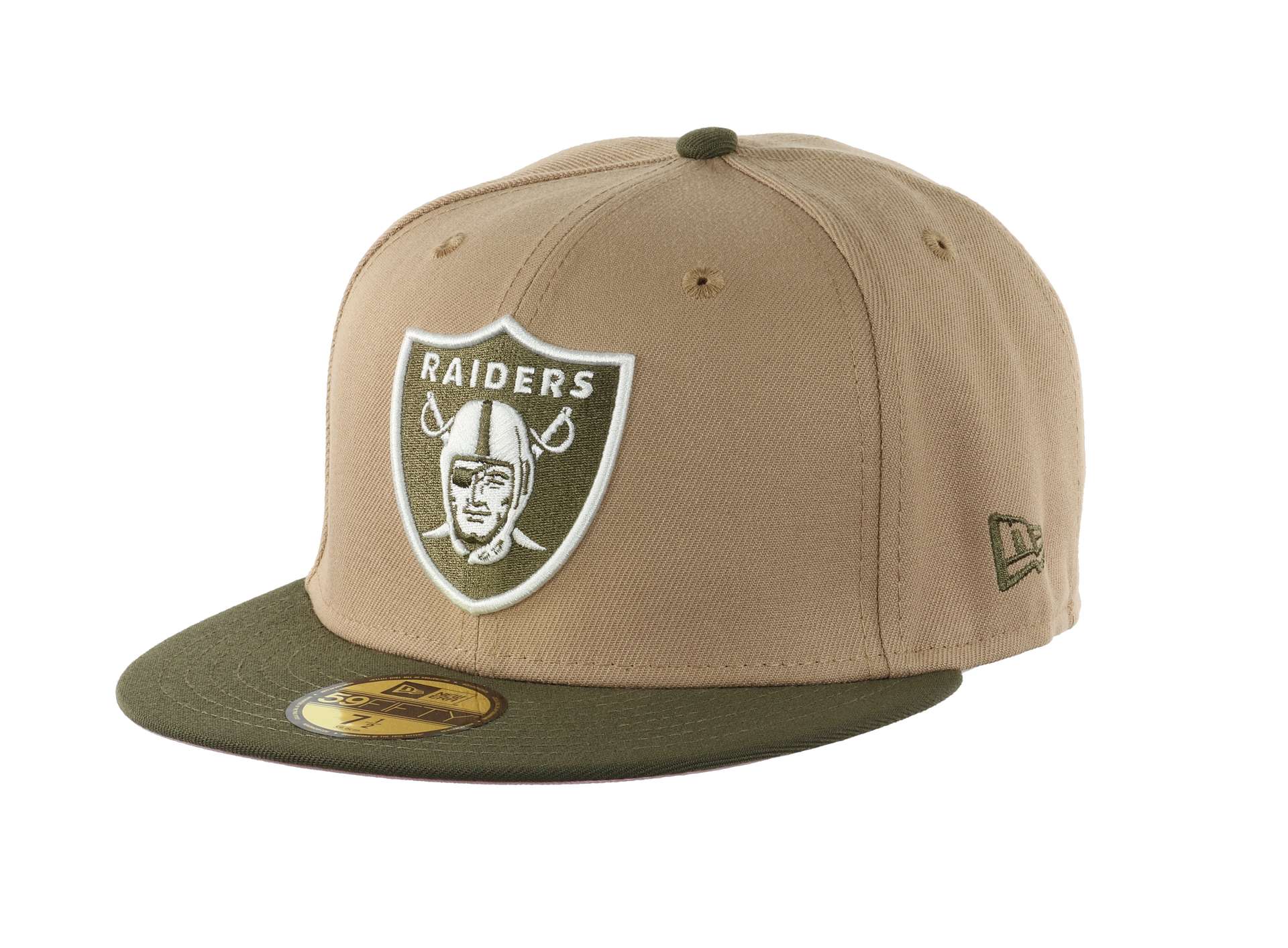 Las Vegas Raiders NFL 60th Anniversary Sidepatch Camel Olive 59Fifty Basecap New Era