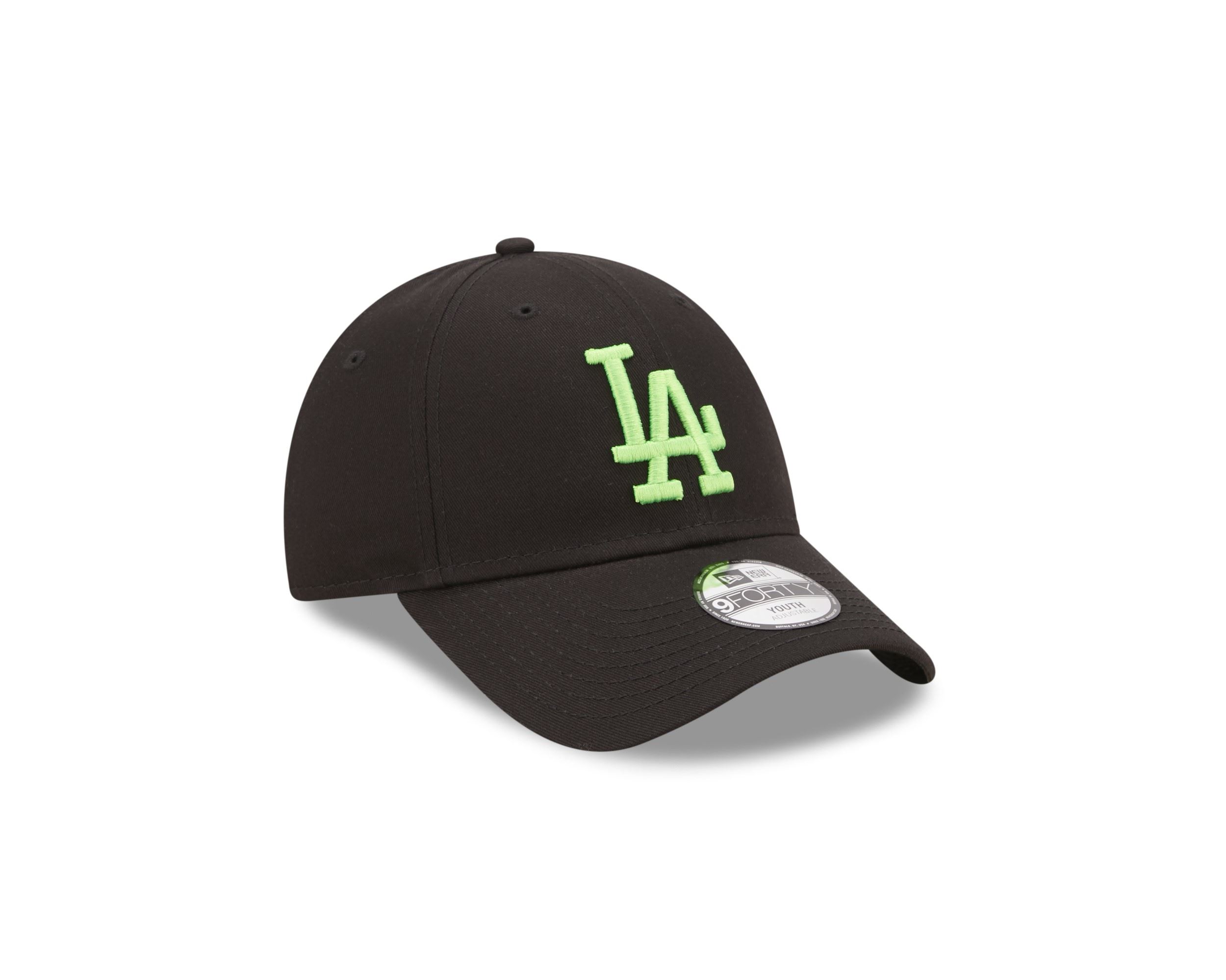 Los Angeles Dodgers Neon Pack Black Neon Green 9Forty Adjustable Kids Cap New Era