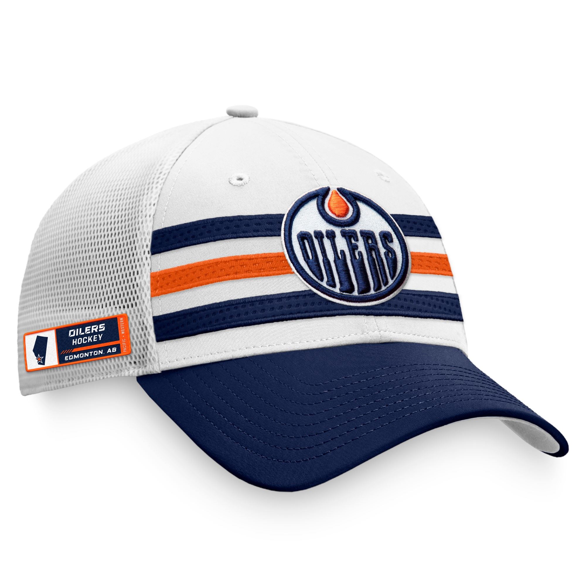 Edmonton Oilers NHL Authentic Pro Draft Jersey Hook Structured Trucker Cap Fanatics