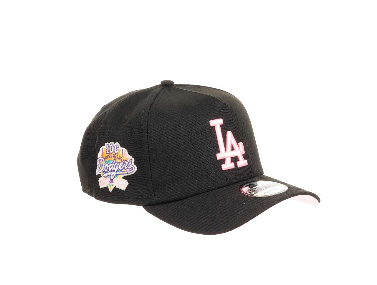Los Angeles Dodgers MLB 100th Anniversary Sidepatch Black 9Forty A-Frame Snapback Cap New Era