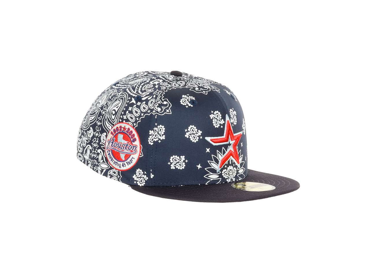 Houston Astros MLB 45 Years Sidepatch Cooperstown Navy White Paisley 59Fifty Basecap New Era