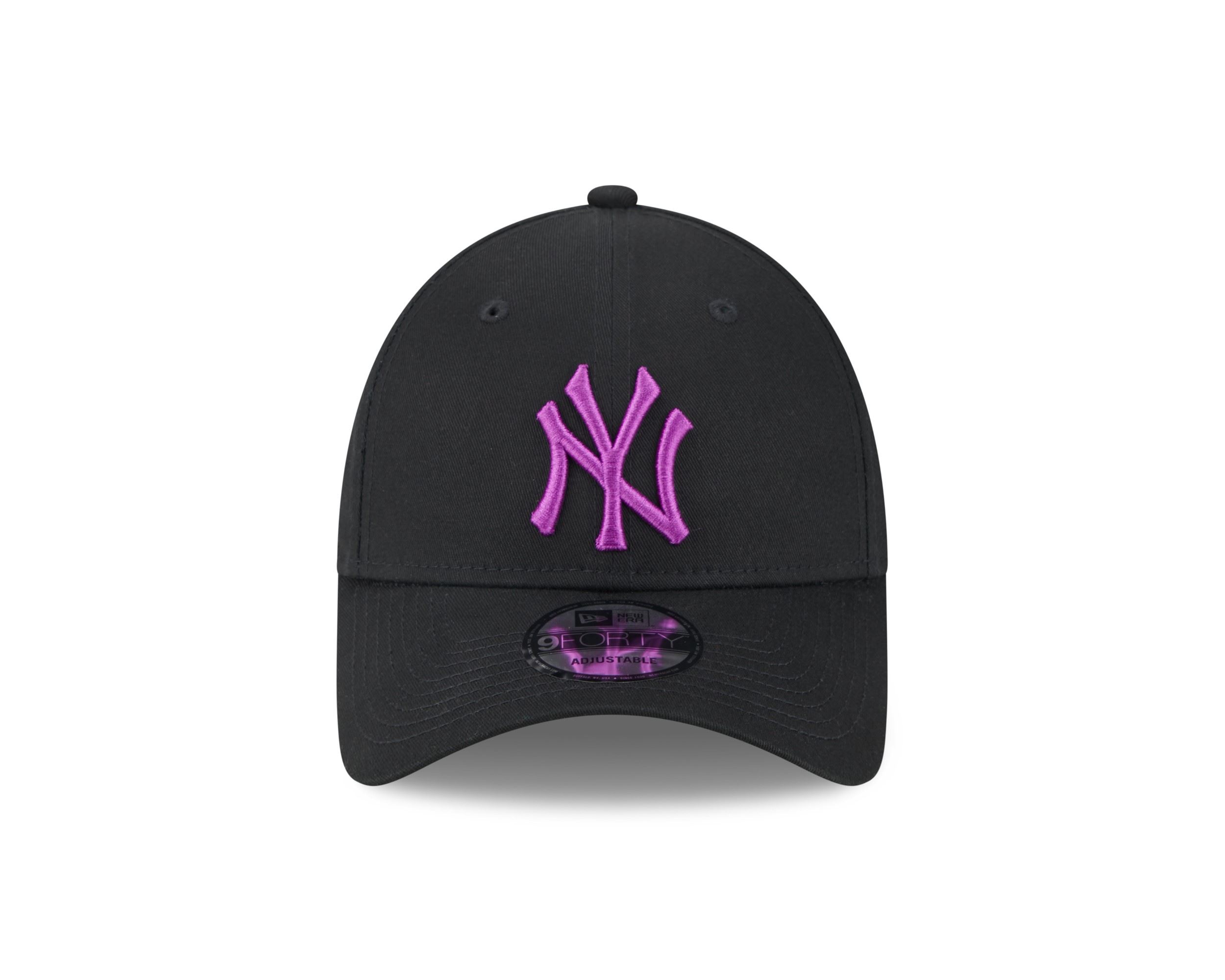 New York Yankees MLB League Essential Black Purple 9Forty Adjustable Cap New Era