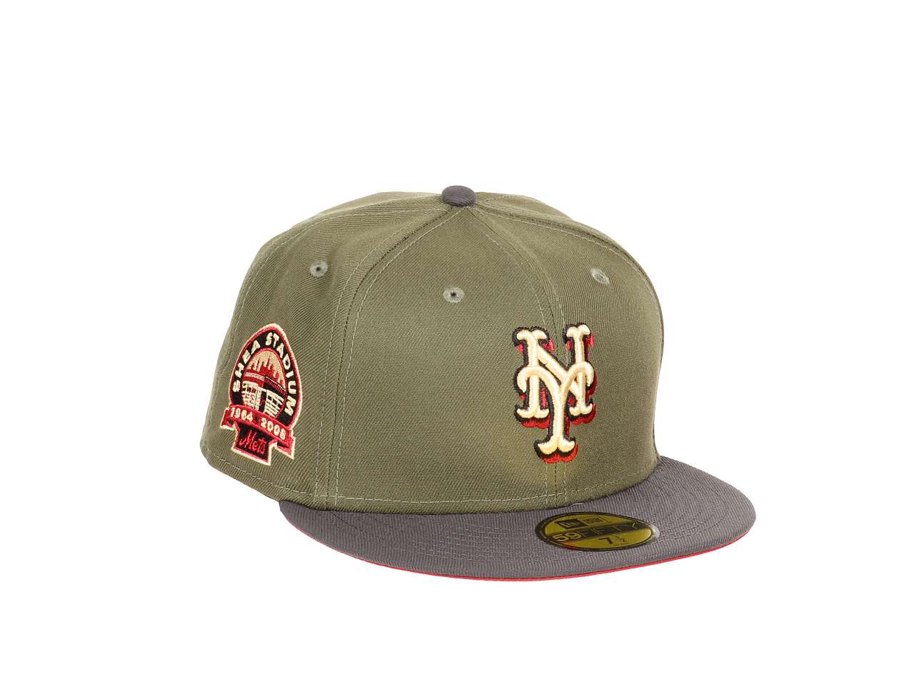 New York Mets MLB  Shea Stadium 1964 -  2008 Sidepatch Cooperstown Olive 59Fifty Basecap New Era