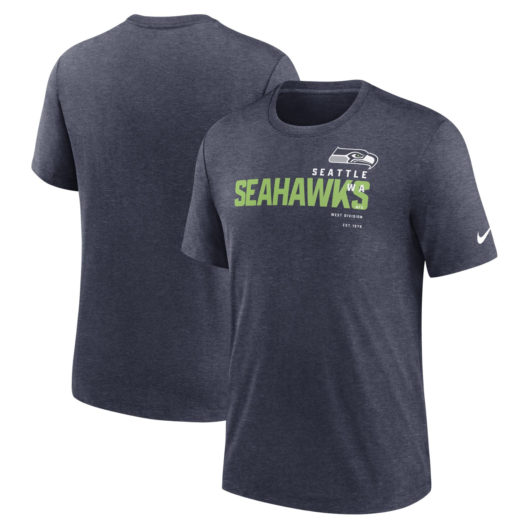 Seattle Seahawks NFL Triblend Team Name Fashion Navy Heather T-Shirt Nike