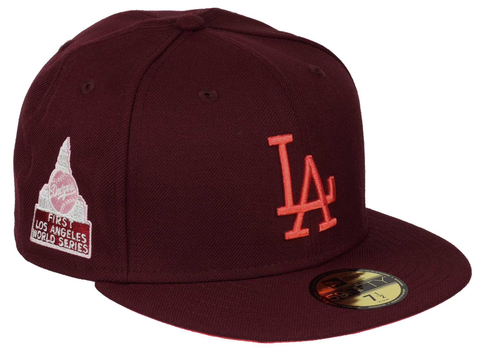 Los Angeles Dodgers 1st World Series Maroon MLB 59Fifty Basecap New Era