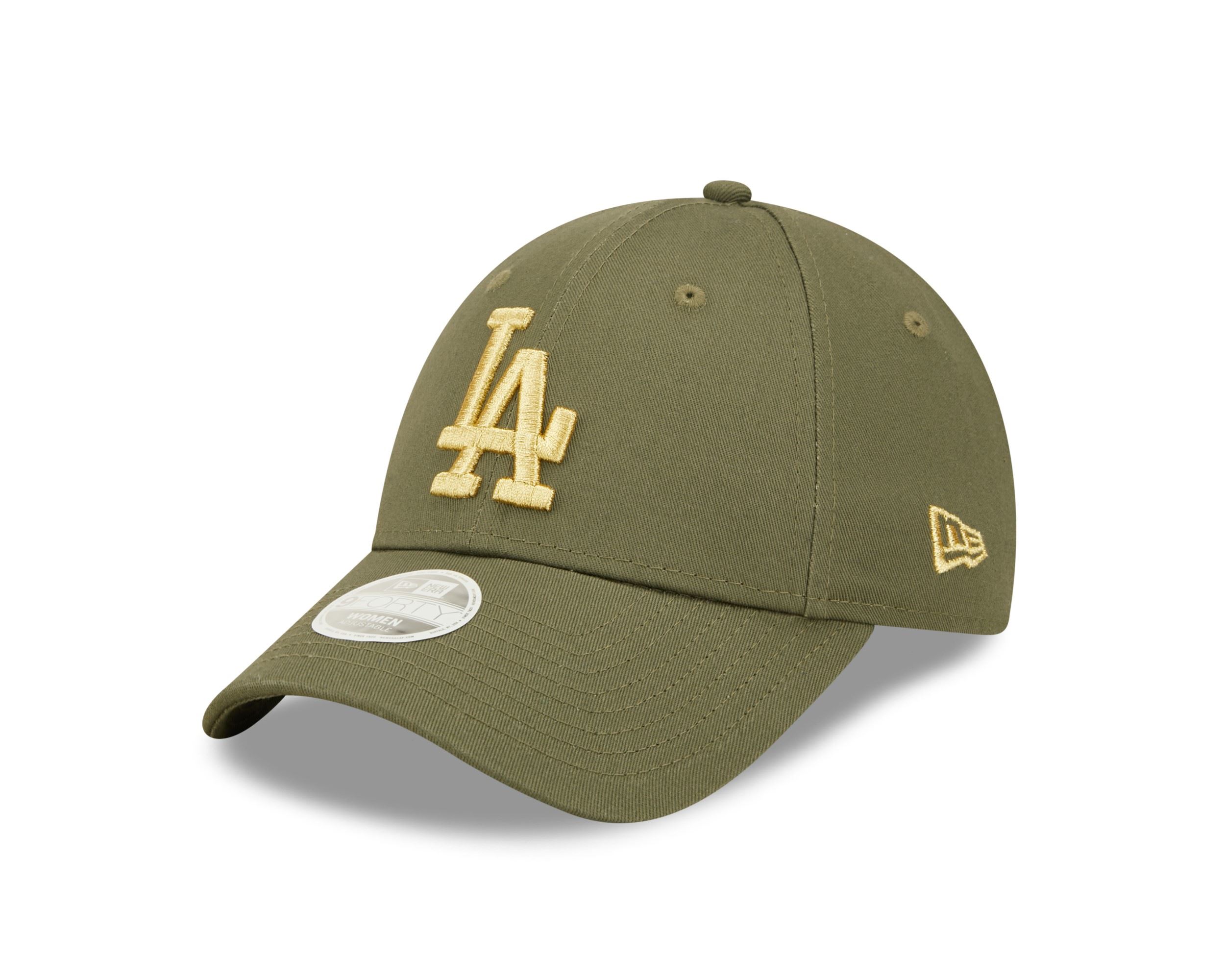 Los Angeles Dodgers MLB Metallic Logo Olive 9Forty Adjustable Women Cap New Era