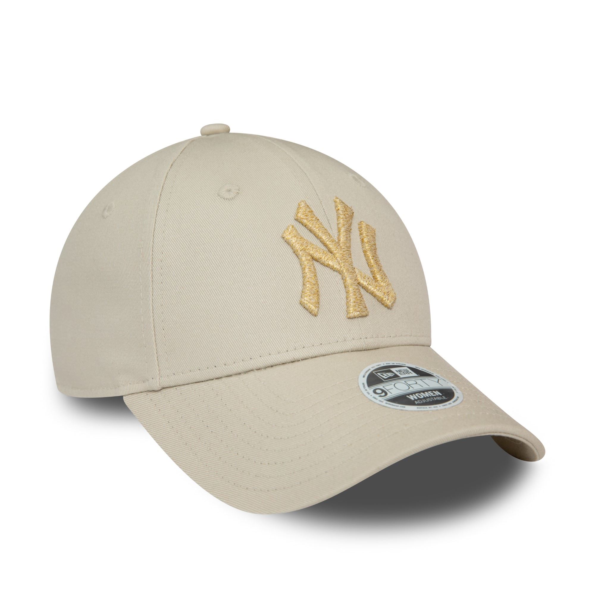 New York Yankees MLB Metallic Logo Beige 9Forty Verstellbare Damen Cap New Era