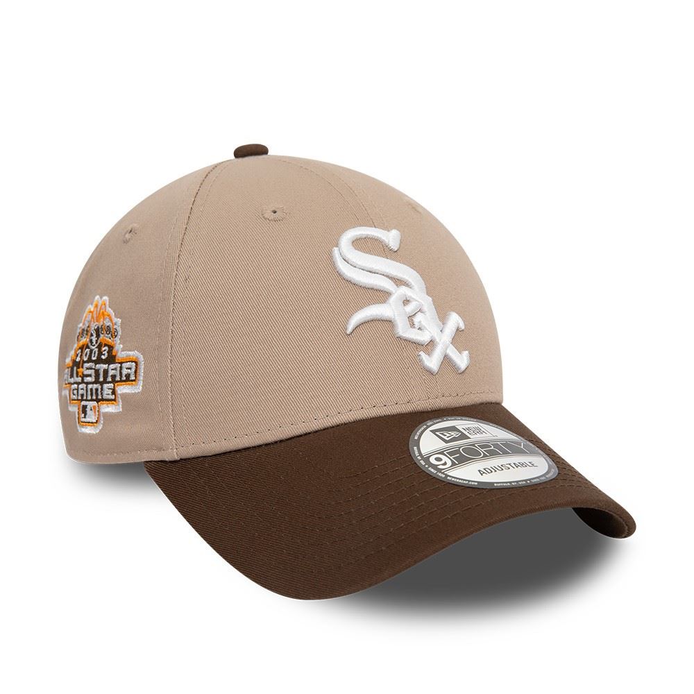 Chicago White Sox MLB 2003 All Star Game Sidepatch Beige Brown 9Forty Adjustable Cap New Era