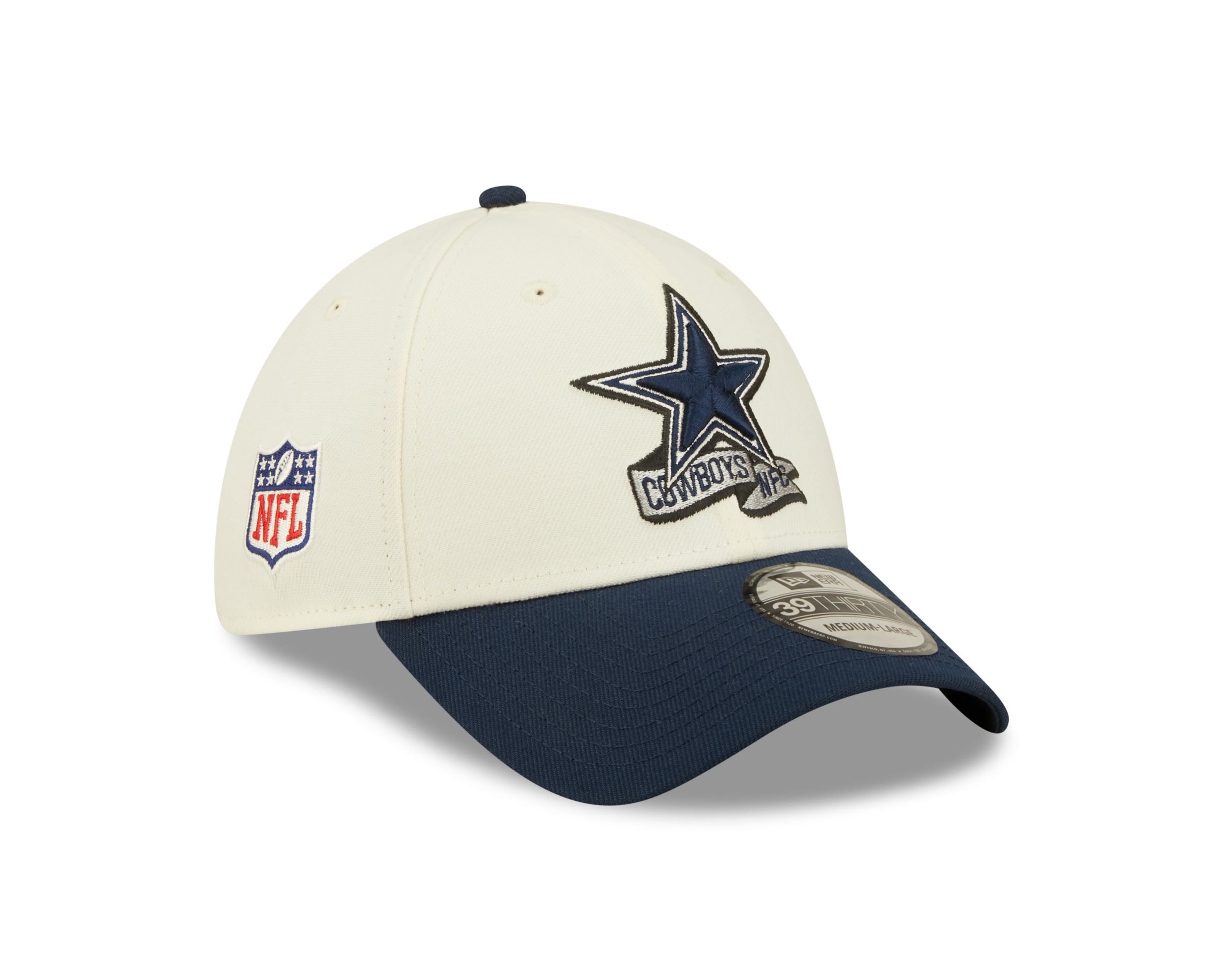 Dallas Cowboys NFL 2022 Sideline Chrome White 39Thirty Stretch Cap New Era