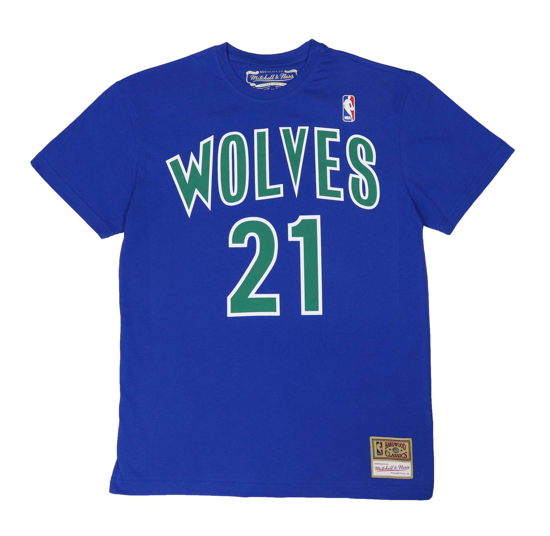 Kevin Garnett #21 Minnesota Timberwolves NBA Name & Number Tee Royal T-Shirt Mitchell & Ness