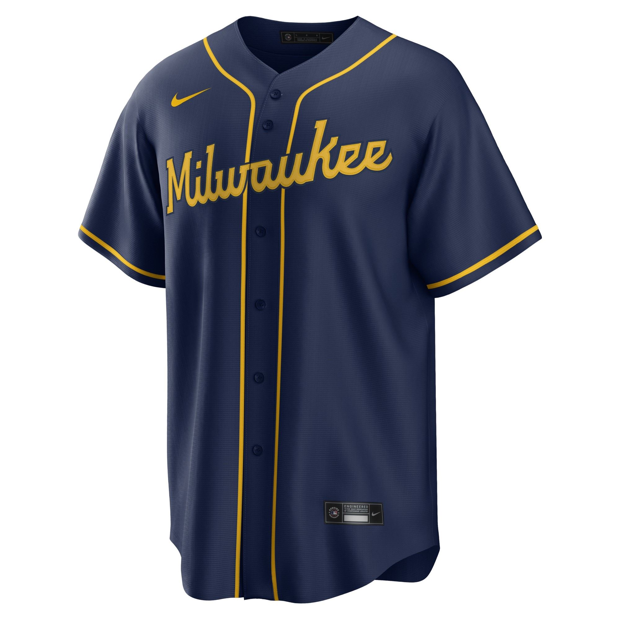 Milwaukee Brewers Blue Official MLB Replica Alternate Road Jersey Nike