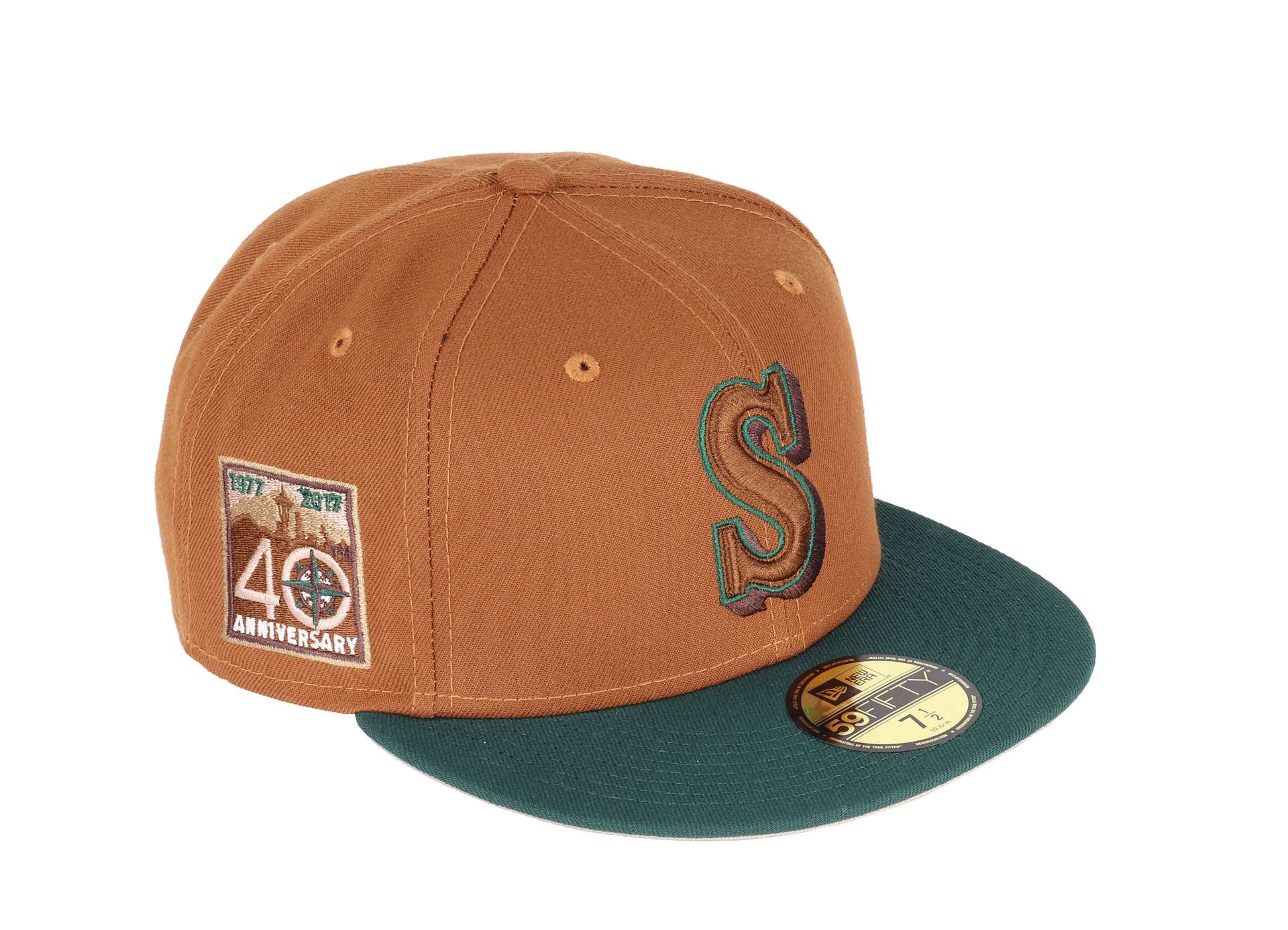 Seattle Mariners MLB Sidepatch 40th Anniversary Two-Tone Peanut Dark 59Fifty Basecap New Era