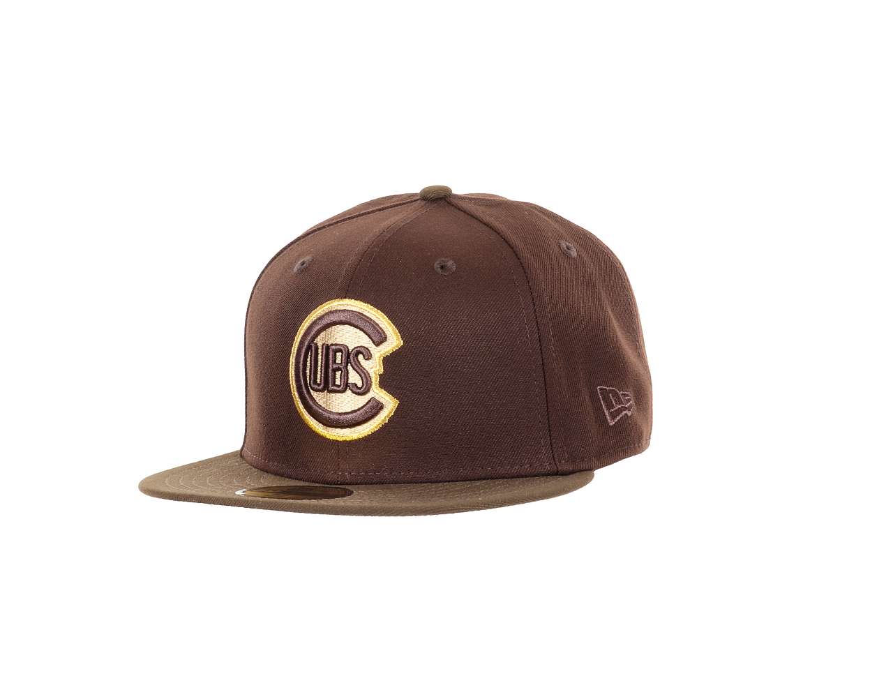 Chicago Cubs MLB Team Sidepatch Burnt Wood 59Fifty Basecap New Era