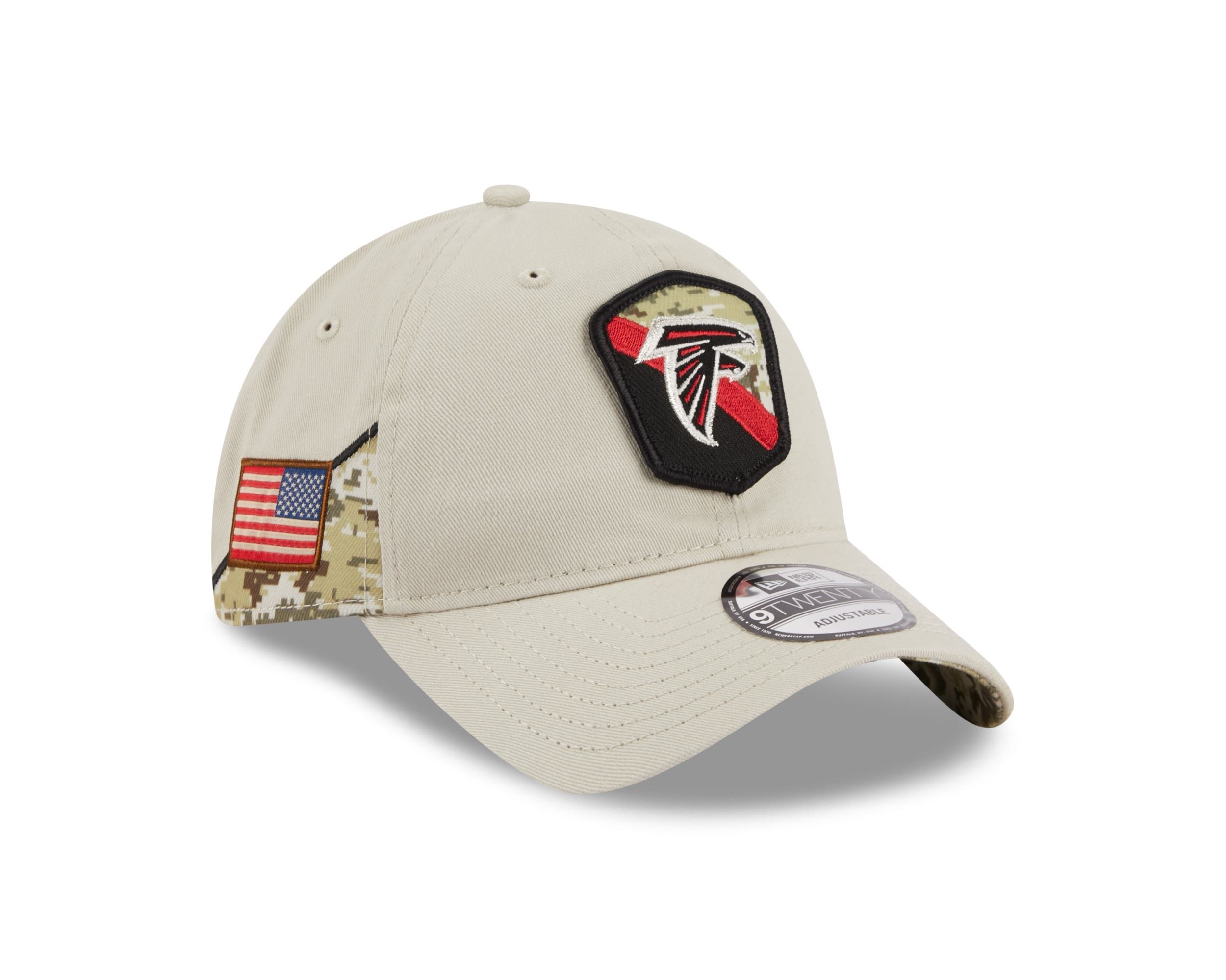 Atlanta Falcons NFL Salute to Service 2023 Stone 9Twenty Unstructured Strapback Cap New Era