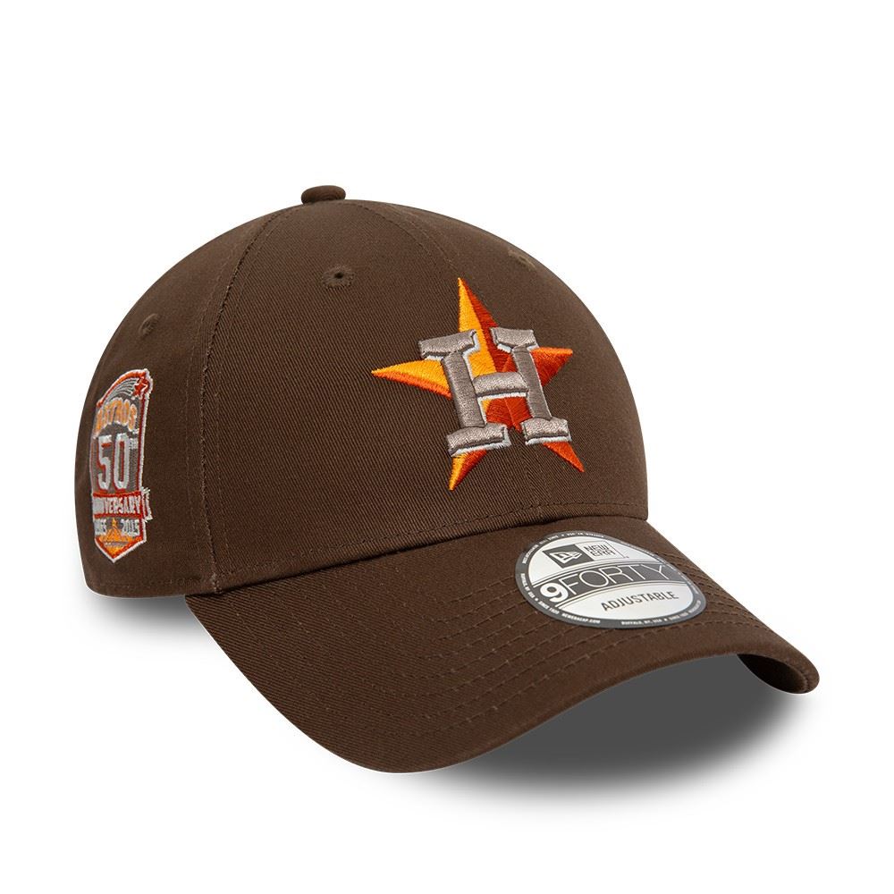 Houston Astros MLB 50th Anniversary Sidepatch 1965-2015 Brown 9Forty Adjustable Cap New Era