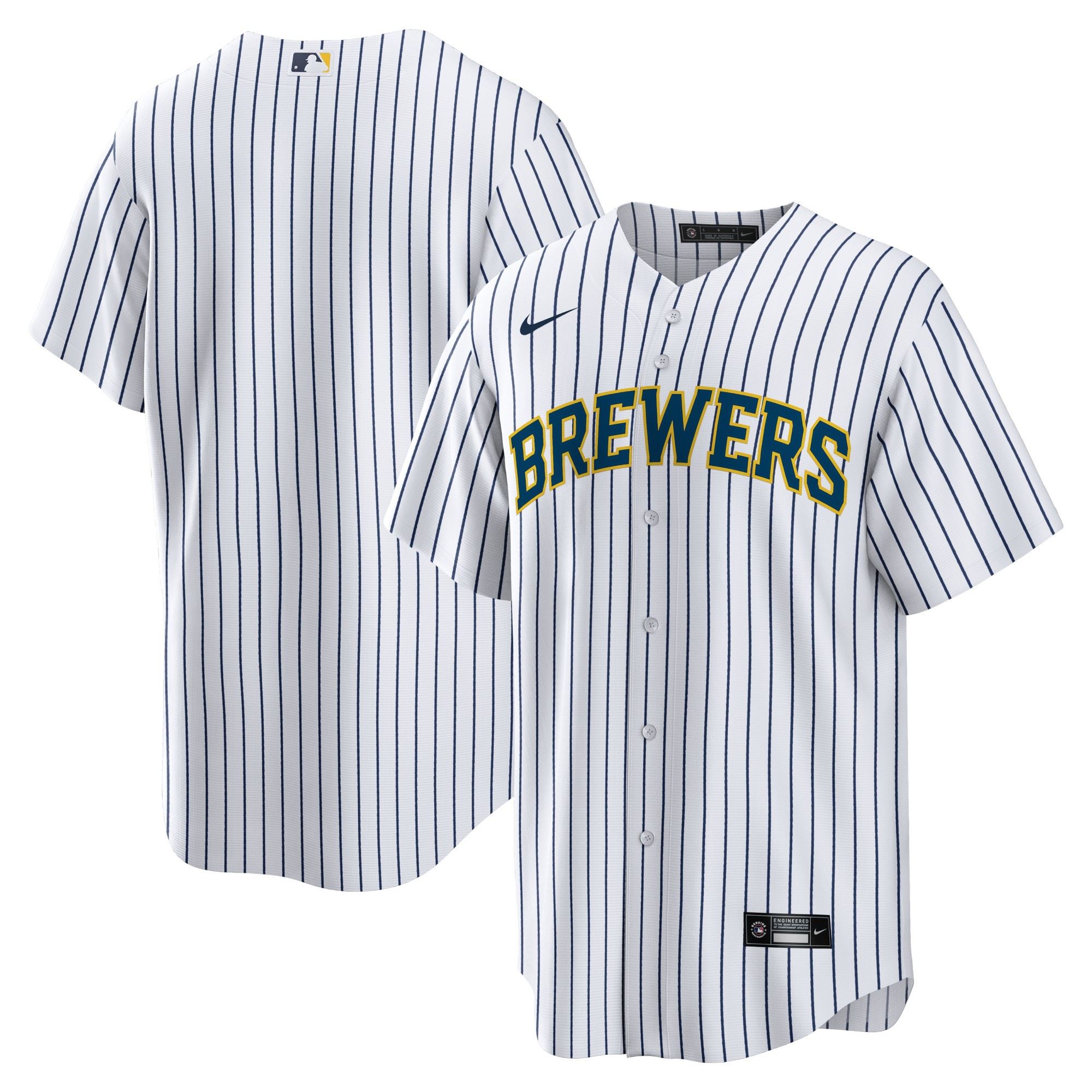 Milwaukee Brewers White Official MLB Replica Alternate Jersey Nike