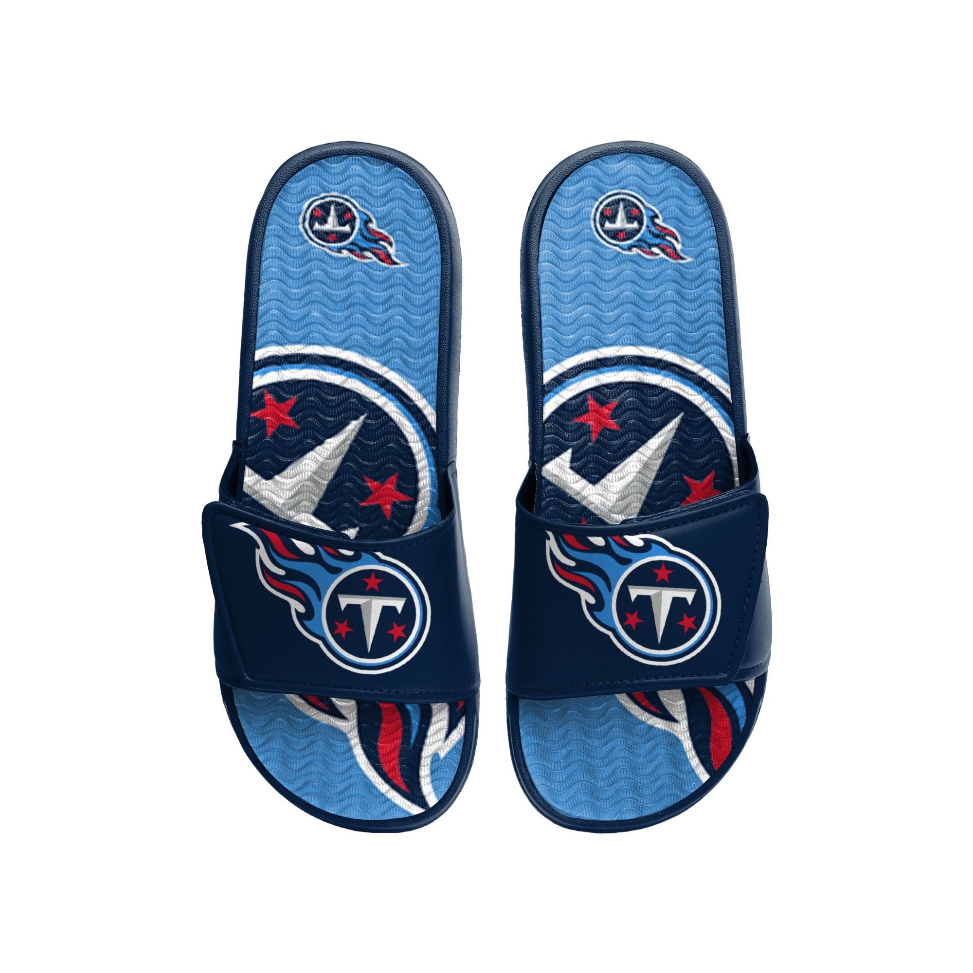 Tennessee Titans NFL Colorblock Big Logo Gel Slide Blue Badelatschen Hausschuhe Foco 