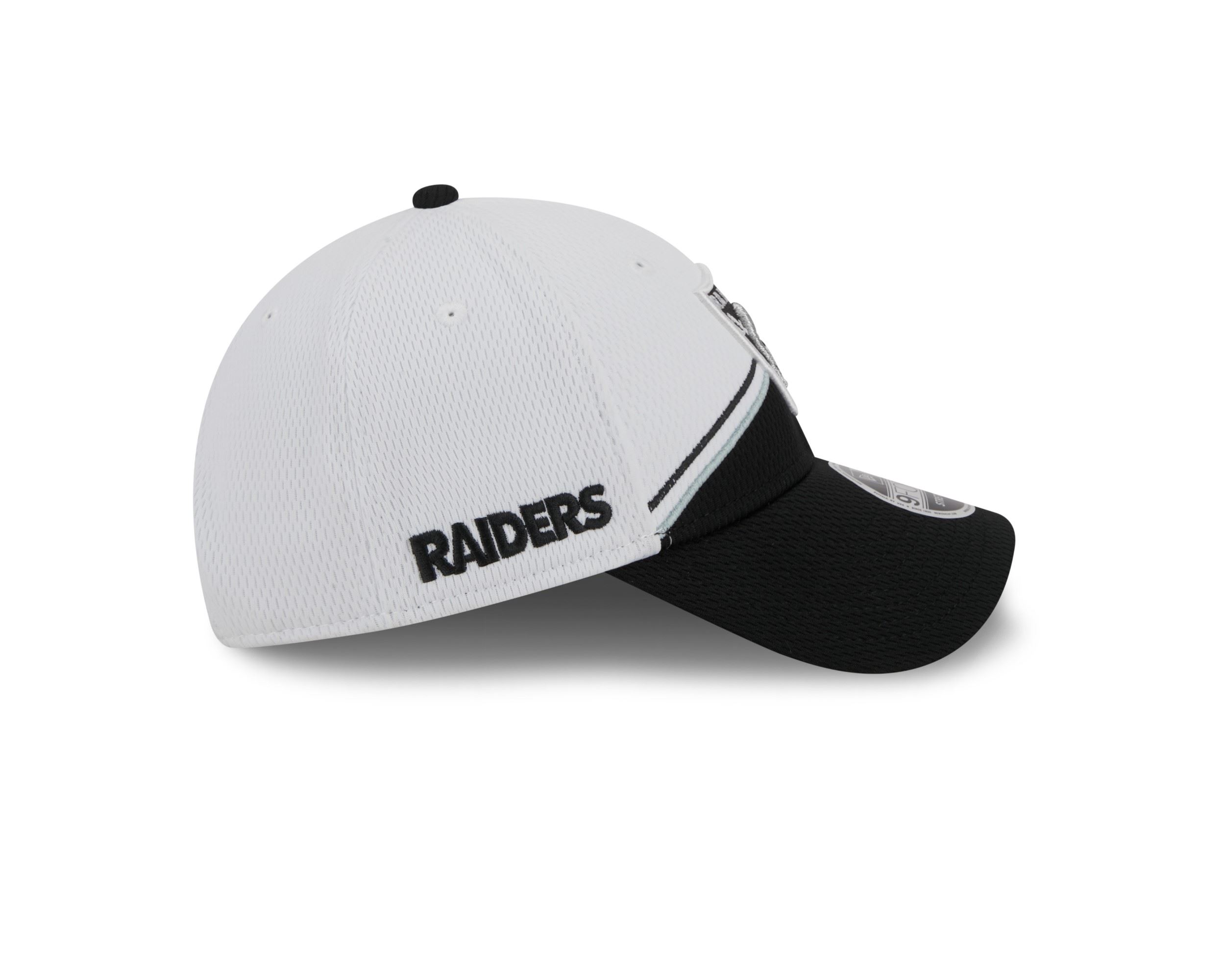 Las Vegas Raiders NFL 2023 Sideline White Black 9Forty Stretch Snapback Cap New Era