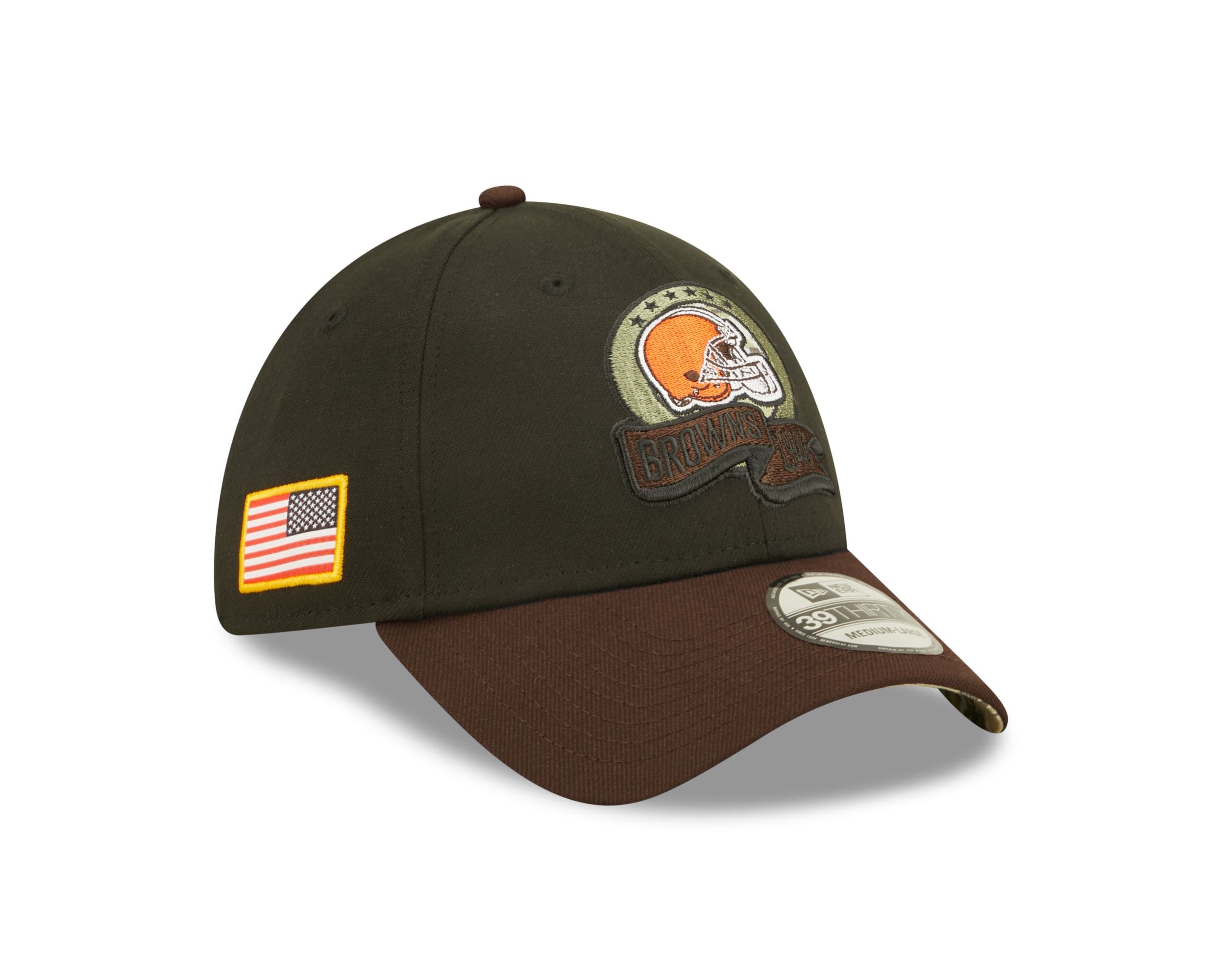 Cleveland Browns NFL Salute to Service 2022 Black Brown 39Thirty Stretch Cap New Era