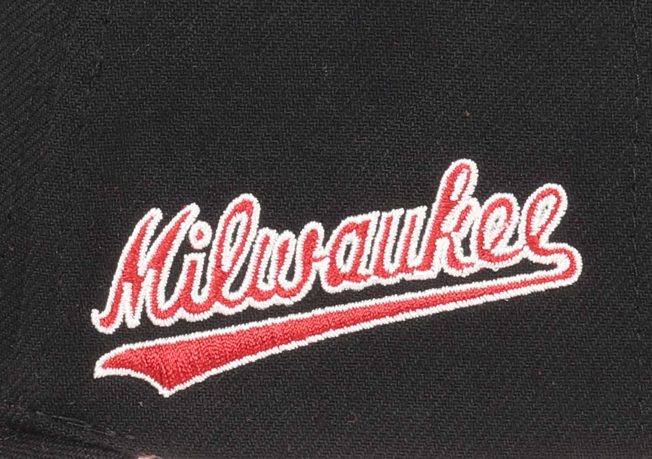 Milwaukee Bucks NBA Icon Grail Pro Snapback Hardwood Claasic Cap Pro Crown Fit Black Mitchell & Ness
