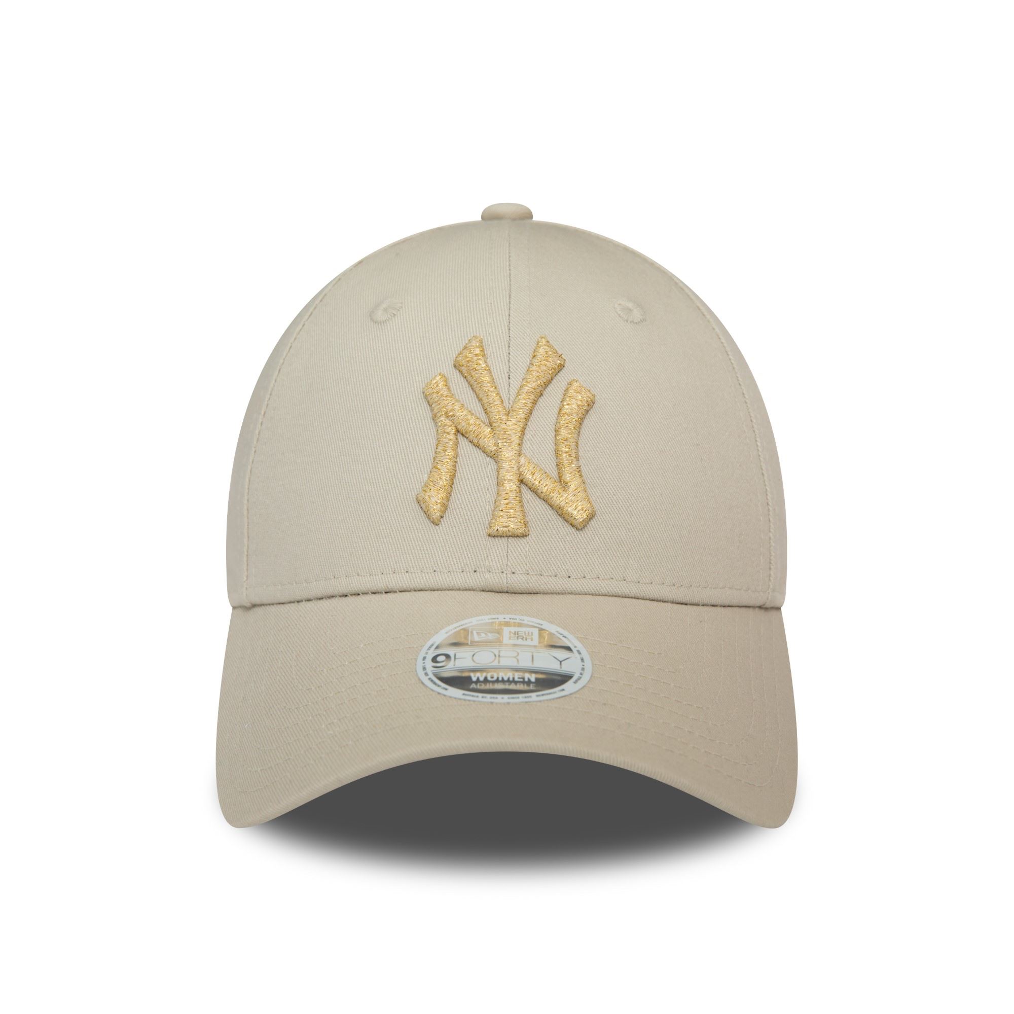 New York Yankees MLB Metallic Logo Beige 9Forty Adjustable Women Cap New Era
