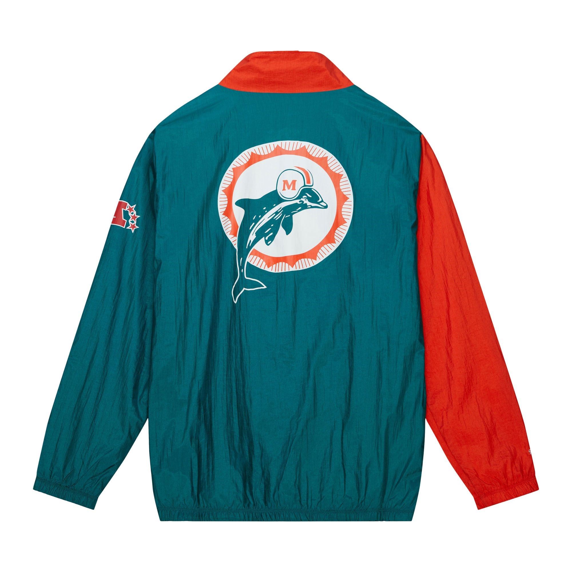 Miami Dolphins NFL Arched Retro Lined Windbreaker Turquoise Orange Jacke Mitchell & Ness