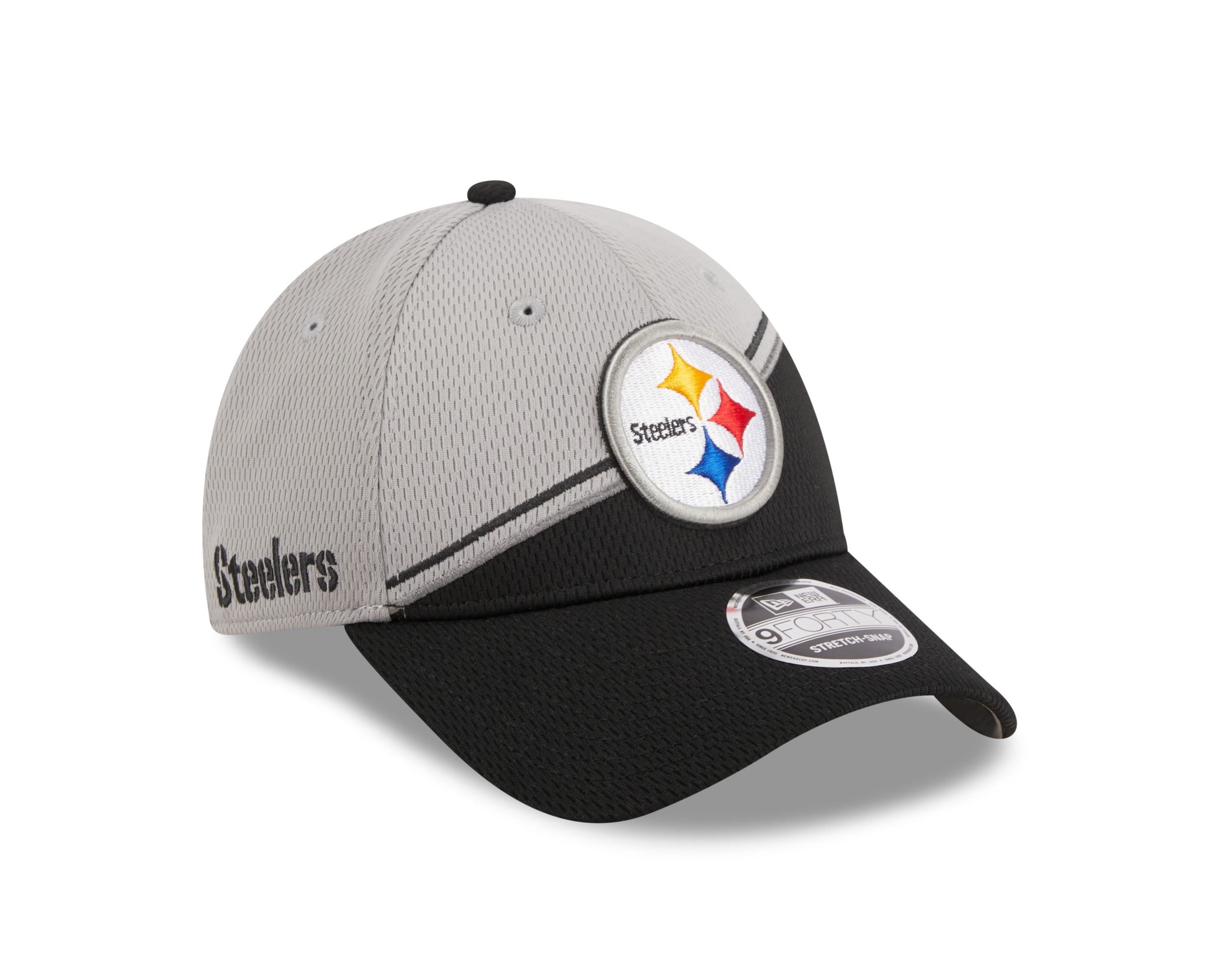 Pittsburgh Steelers NFL 2023 Sideline Grey Black 9Forty Stretch Snapback Cap New Era
