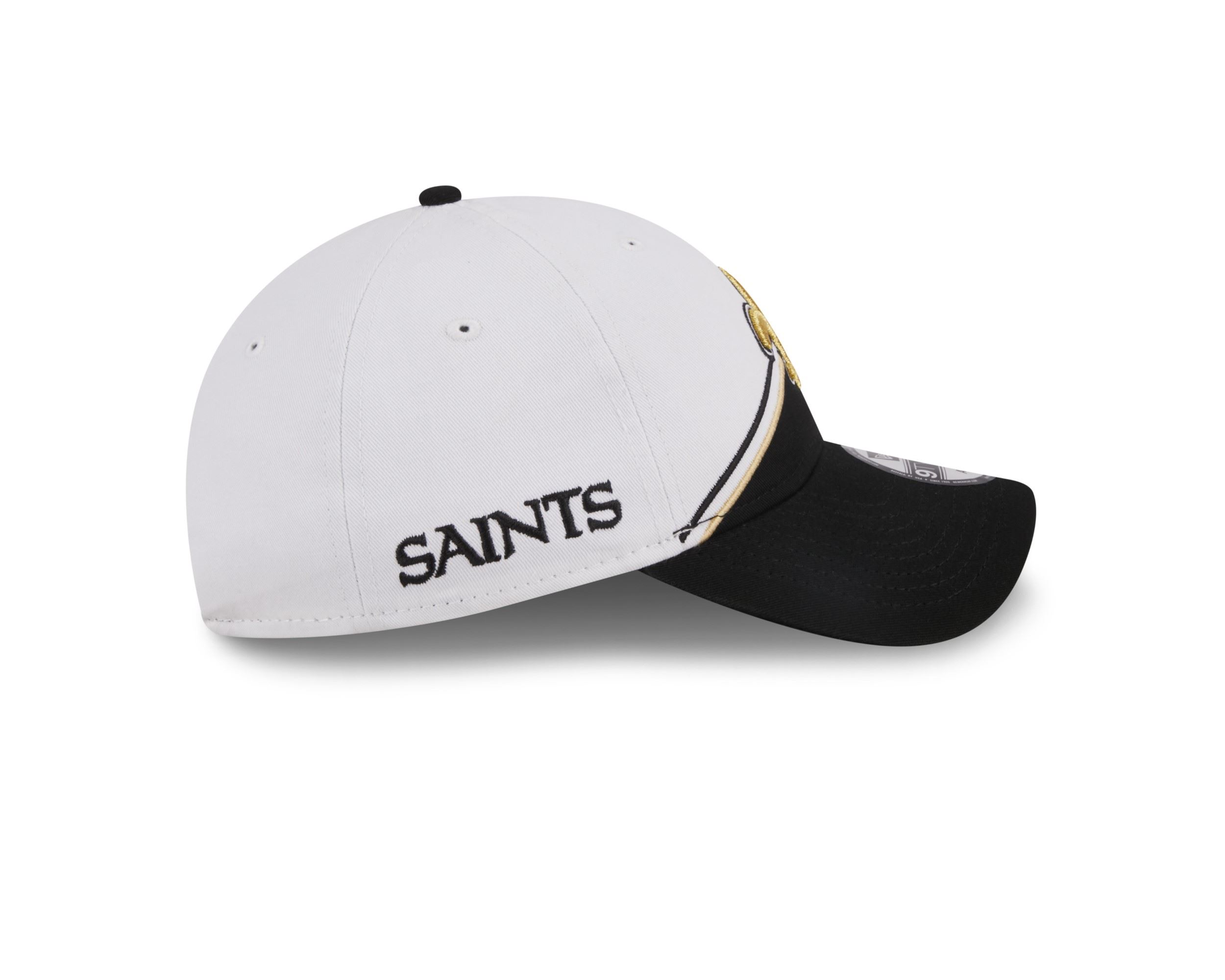 New Orleans Saints NFL 2023 Sideline White Black 9Twenty Unstructured Strapback Cap New Era
