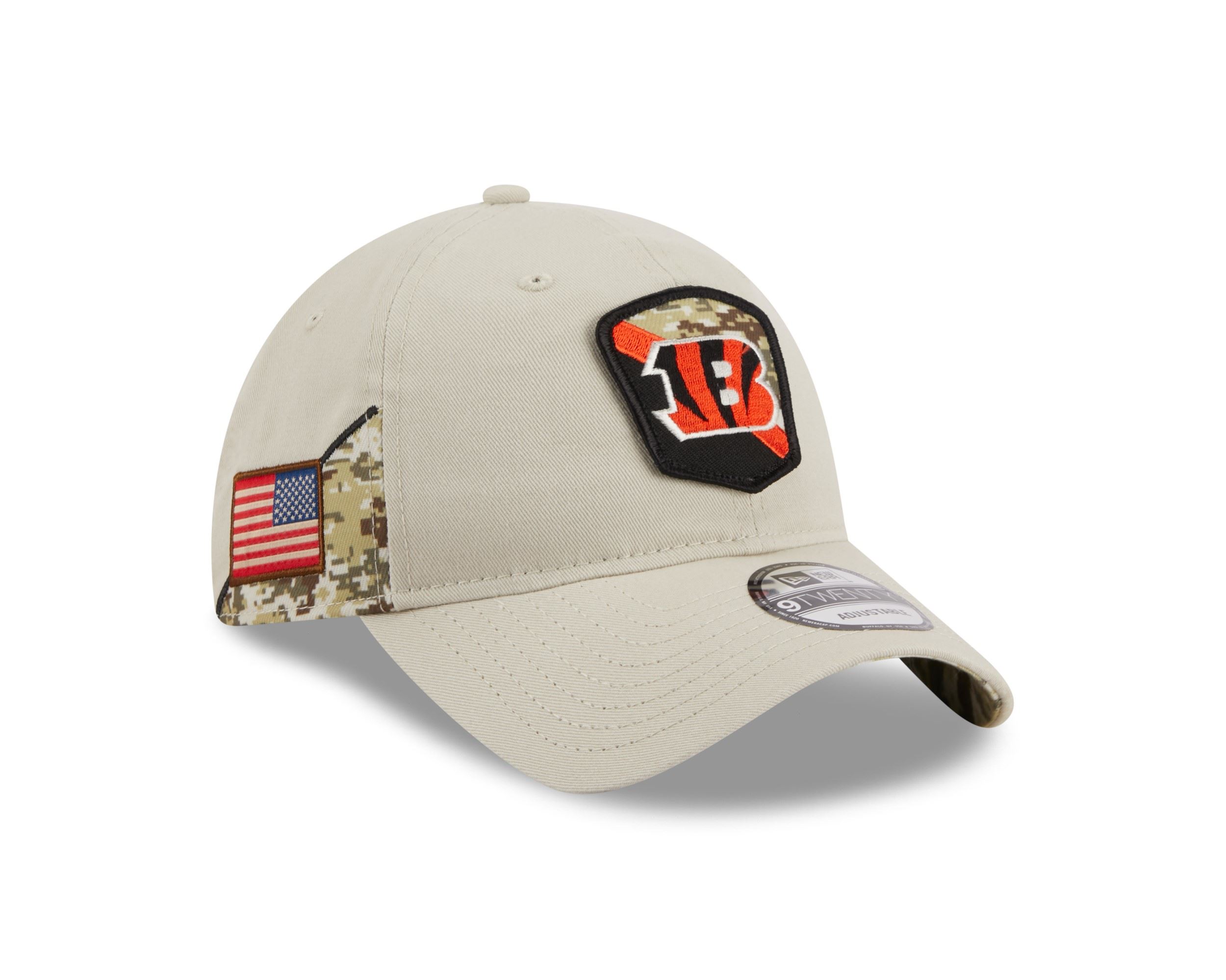 Cincinnati Bengals NFL Salute to Service 2023 Stone 9Twenty Unstructured Strapback Cap New Era