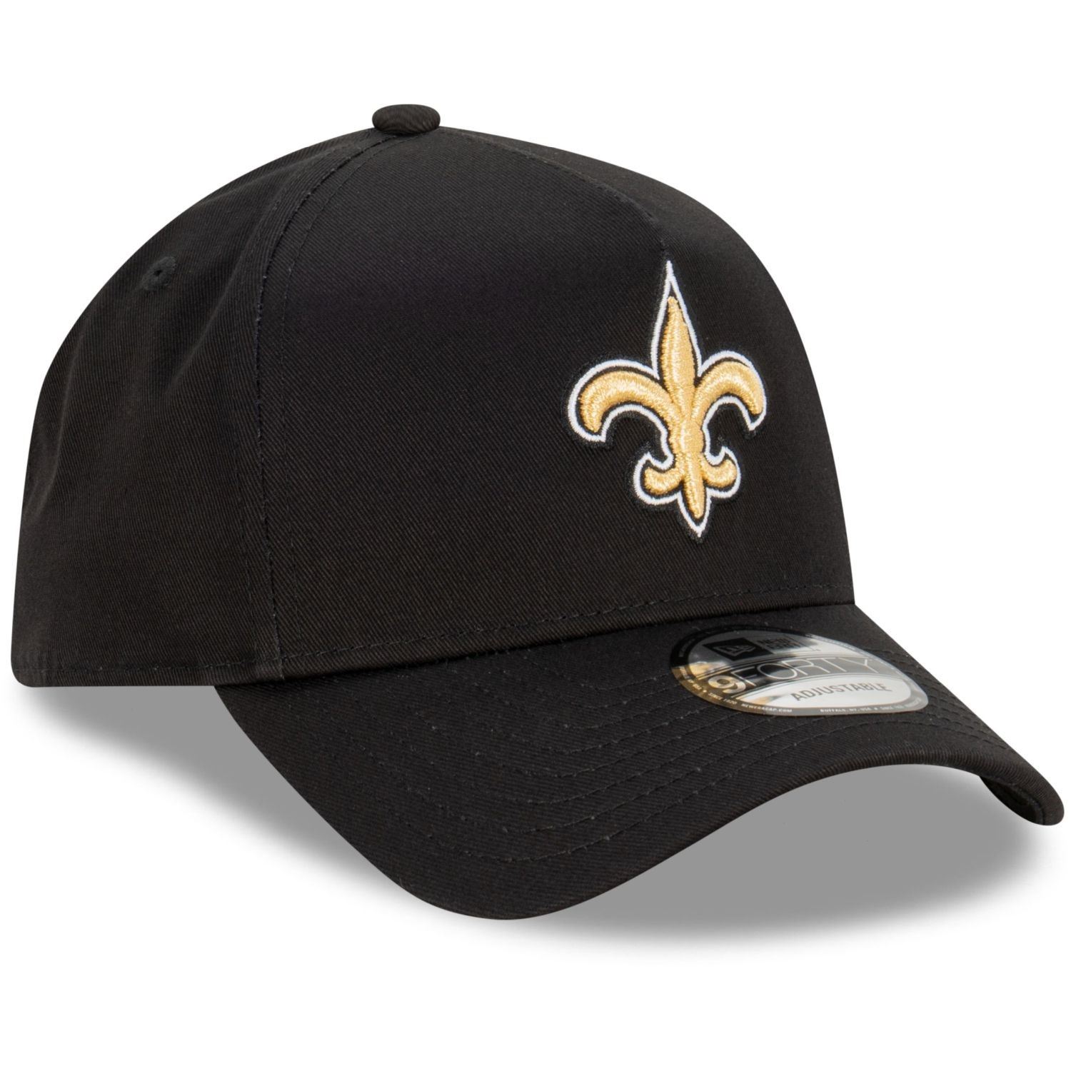 New Orleans Saints NFL Evergreen Black 9Forty Adjustable A-Frame Cap New Era