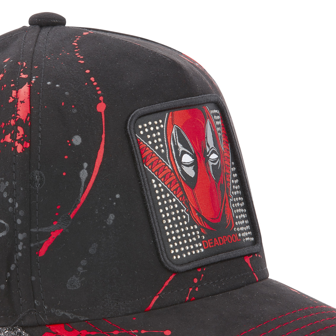 Deadpool Marvel Black  Red Splatter Strapback Cap Capslab